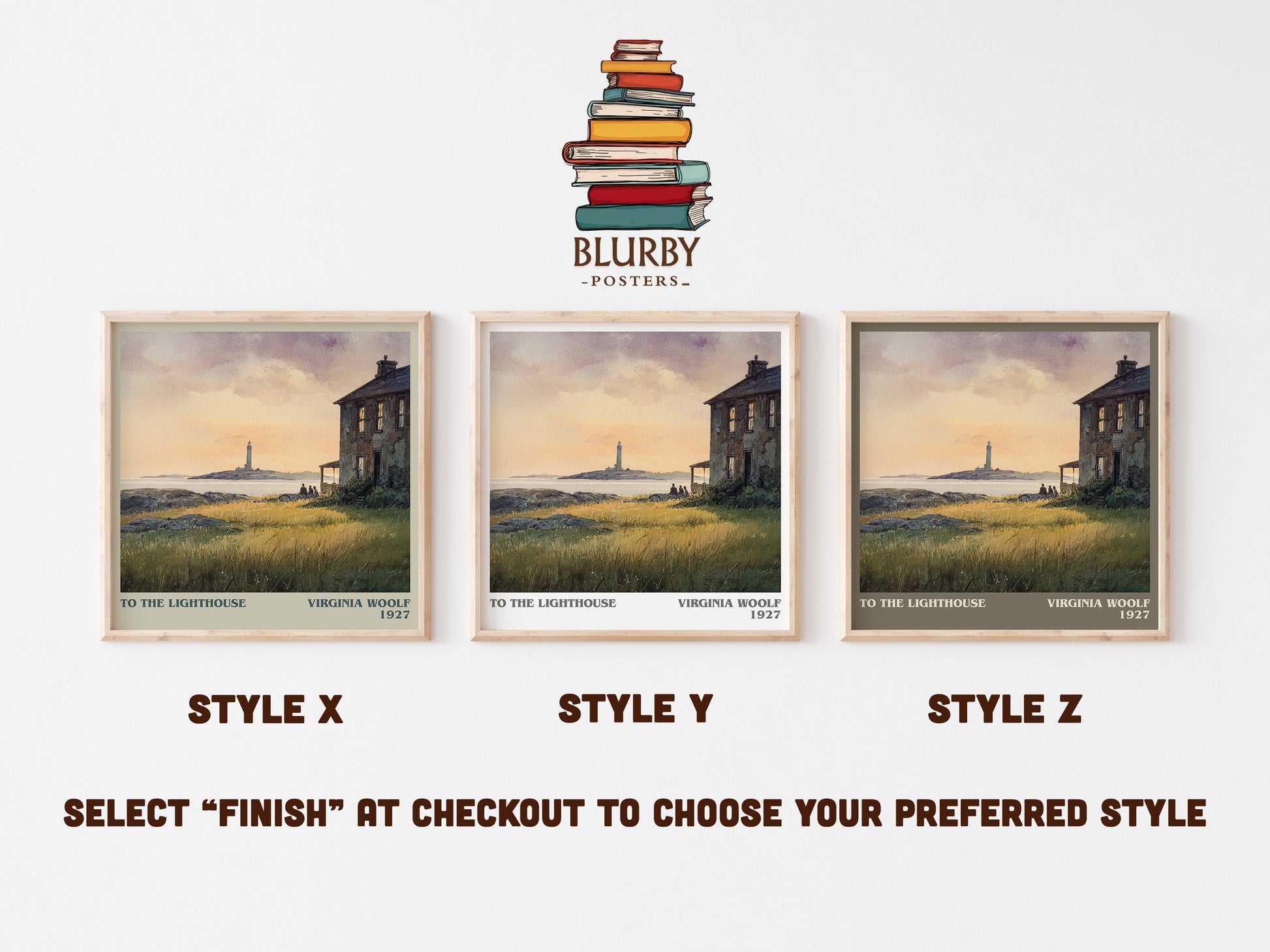To the Lighthouse literary art print colour and style options – Virginia Woolf book art