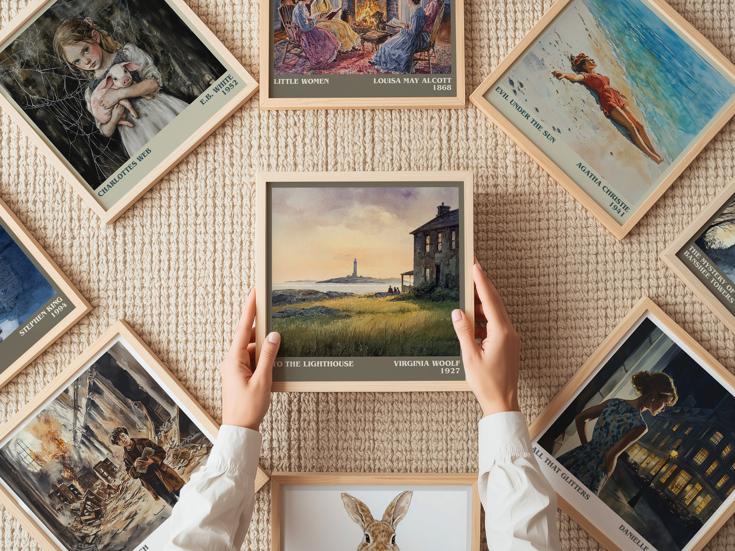 To the Lighthouse literary print on bookshelf – Virginia Woolf fan gift