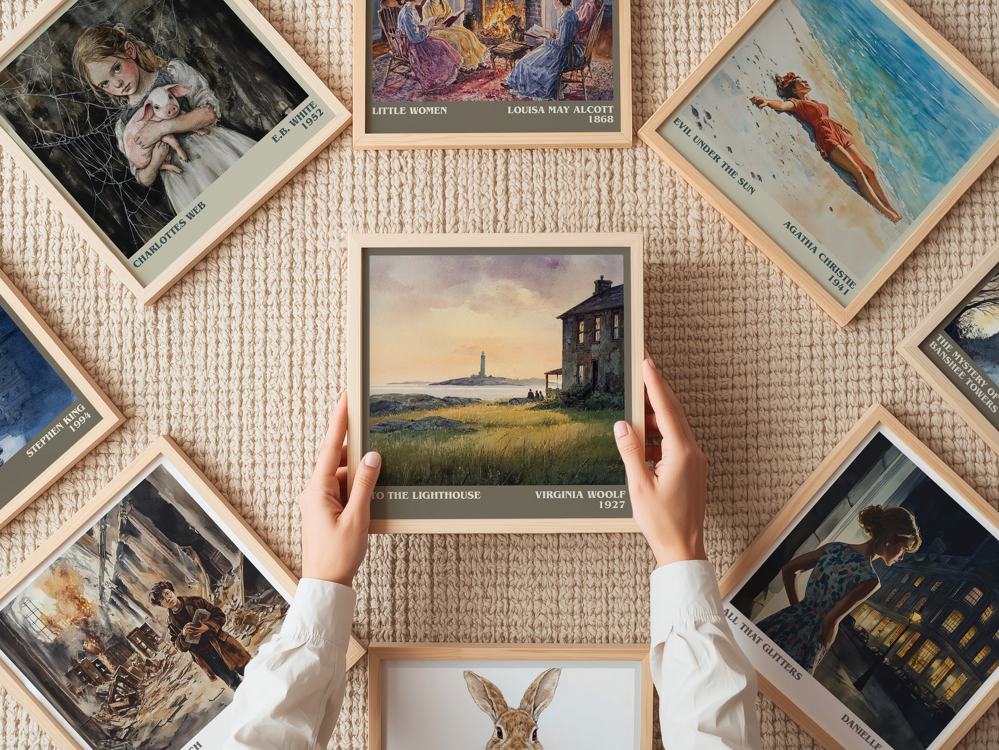To the Lighthouse literary print on bookshelf – Virginia Woolf fan gift