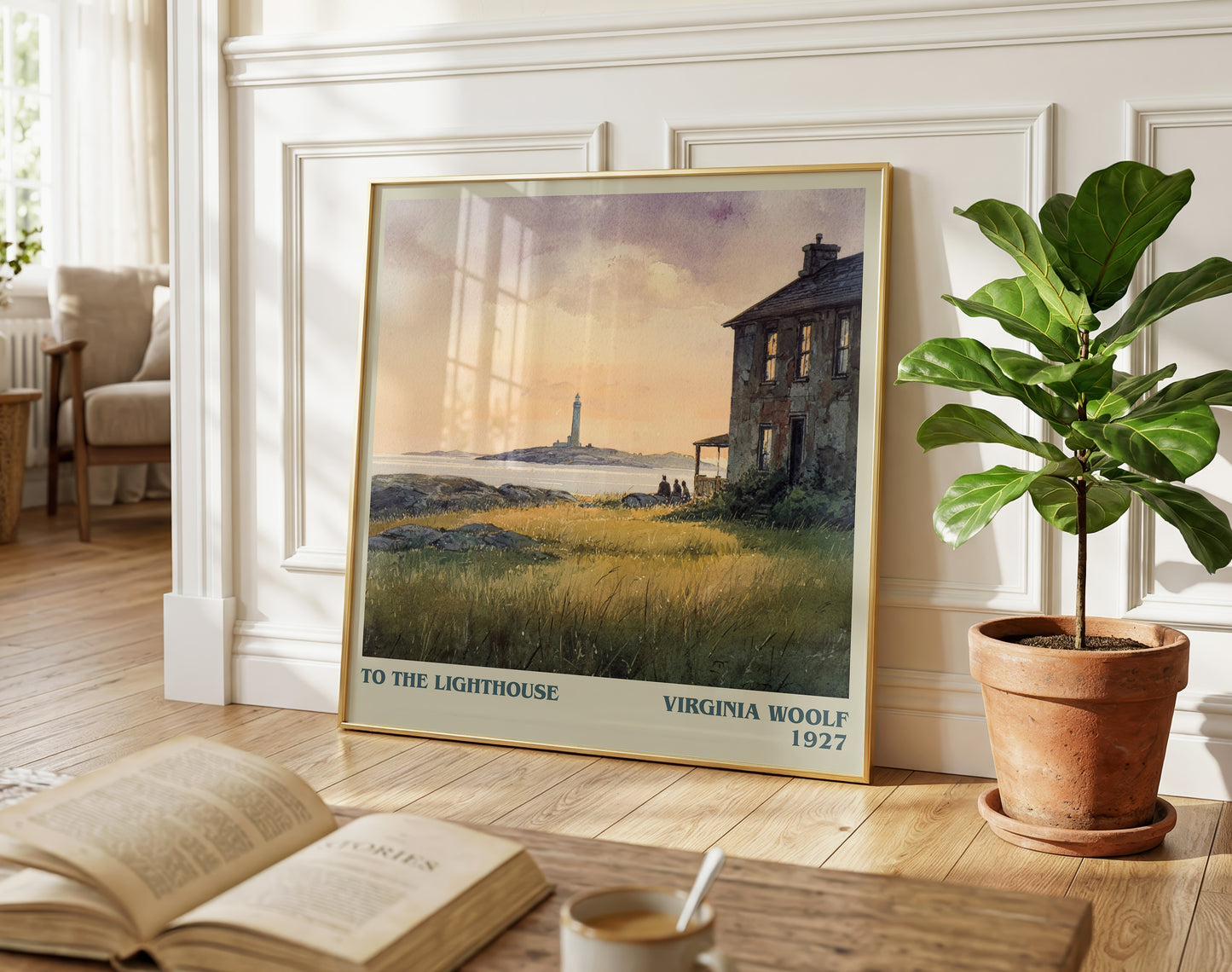 To the Lighthouse literary poster paired in gallery wall – literary art prints