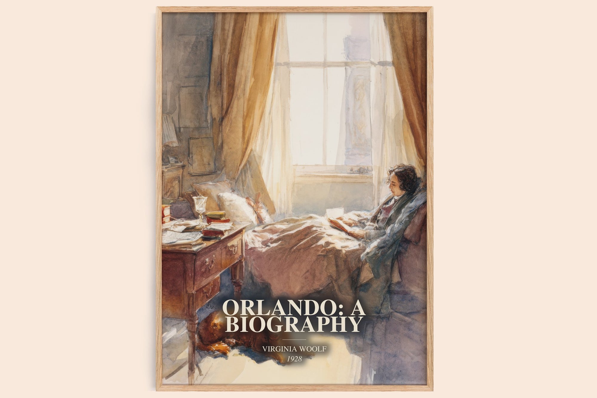 Orlando: A Biography watercolour book poster by Virginia Woolf – framed literary art print