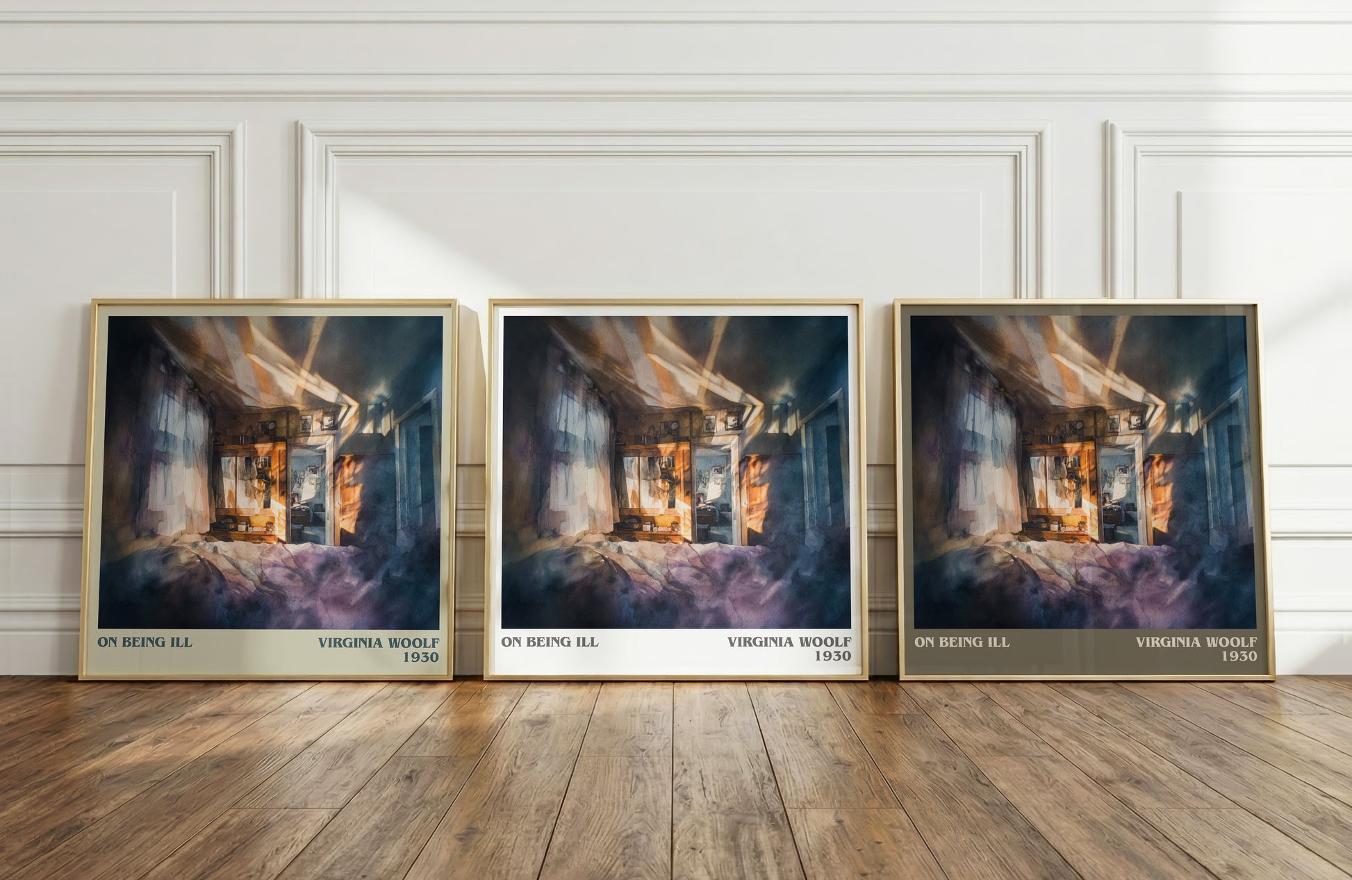 On Being Ill literary print framed by window – literary home decor