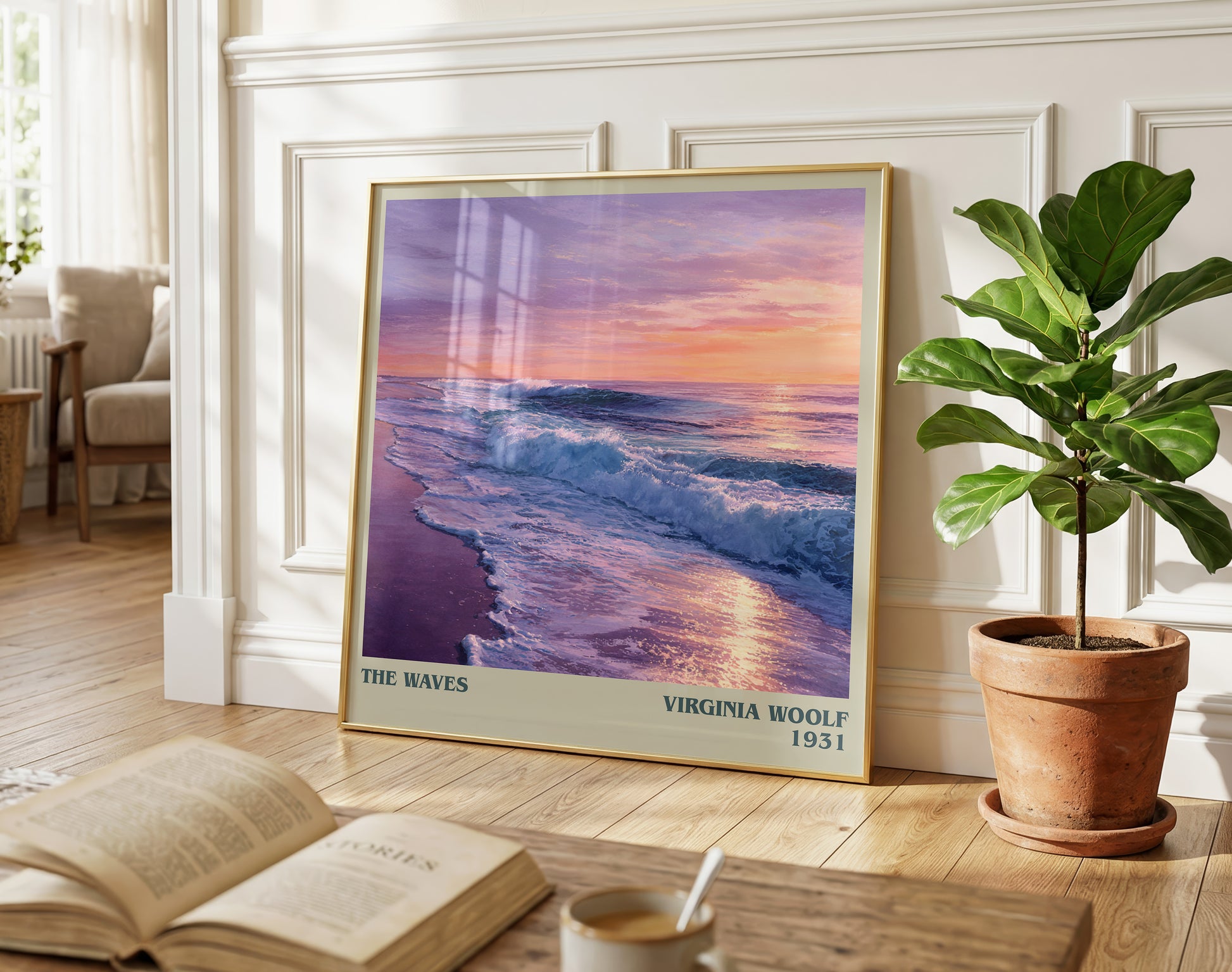 The Waves literary poster paired in gallery wall – literary art prints