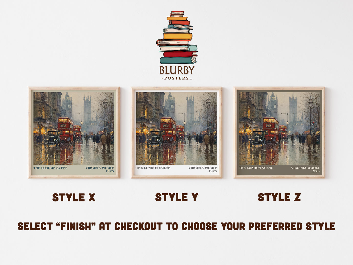The London Scene literary print framed by window – literary home decor