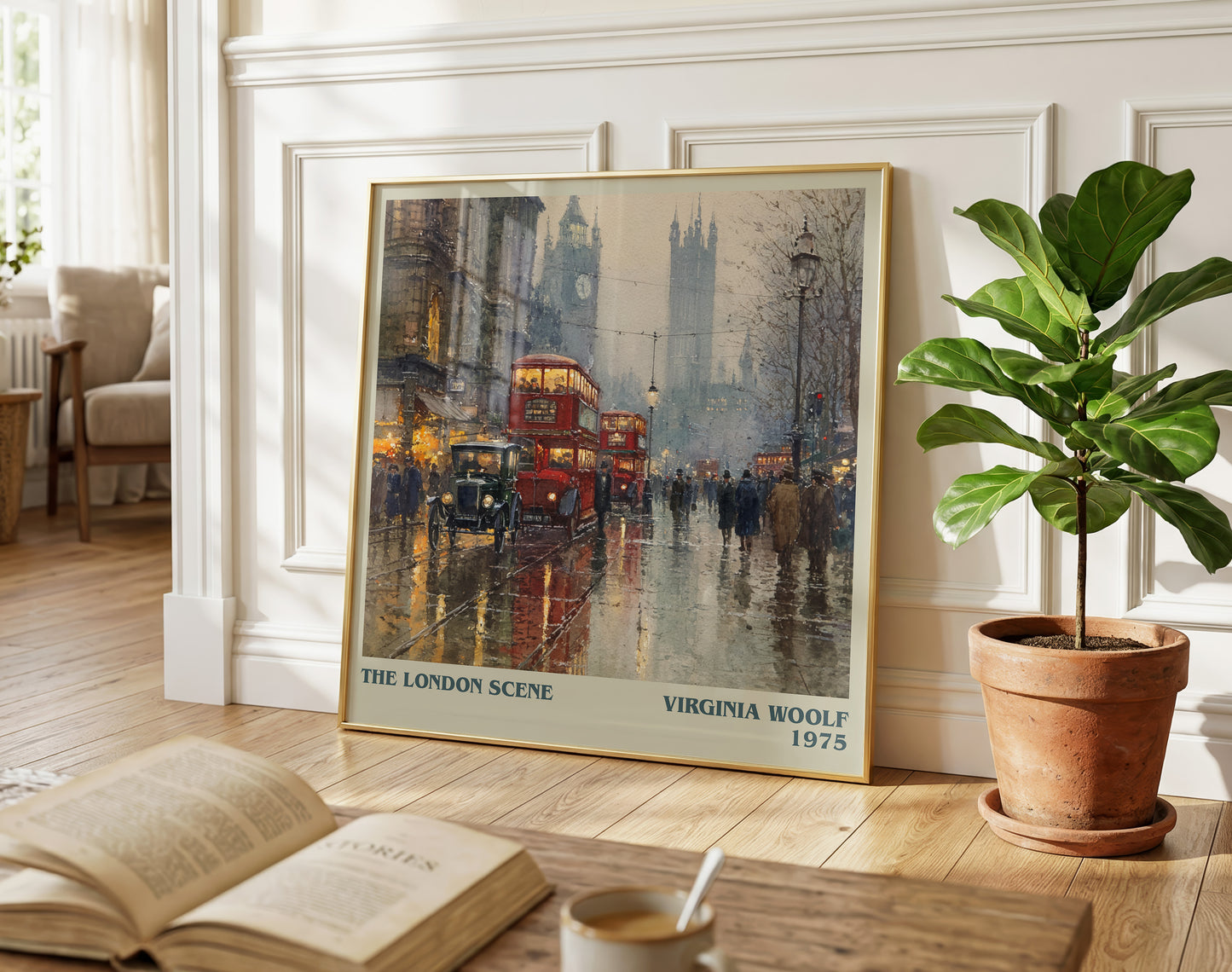 The London Scene literary poster paired in gallery wall – literary art prints