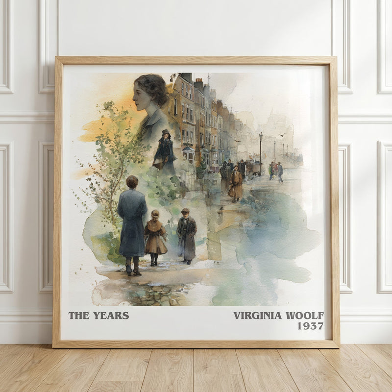 The Years literary print in frame leaning in hallway – non fiction wall art