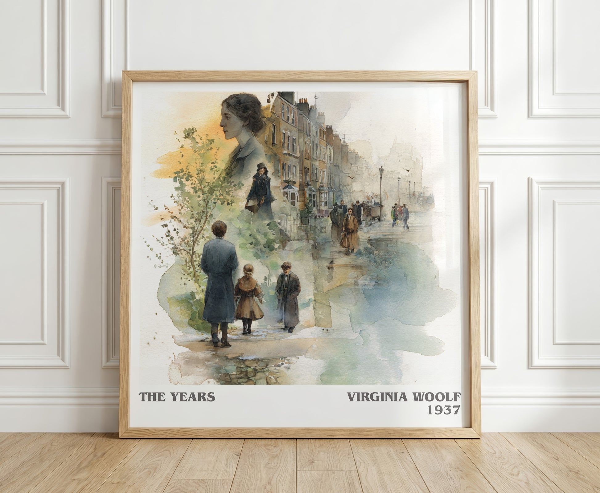 The Years literary print in frame leaning in hallway – non fiction wall art