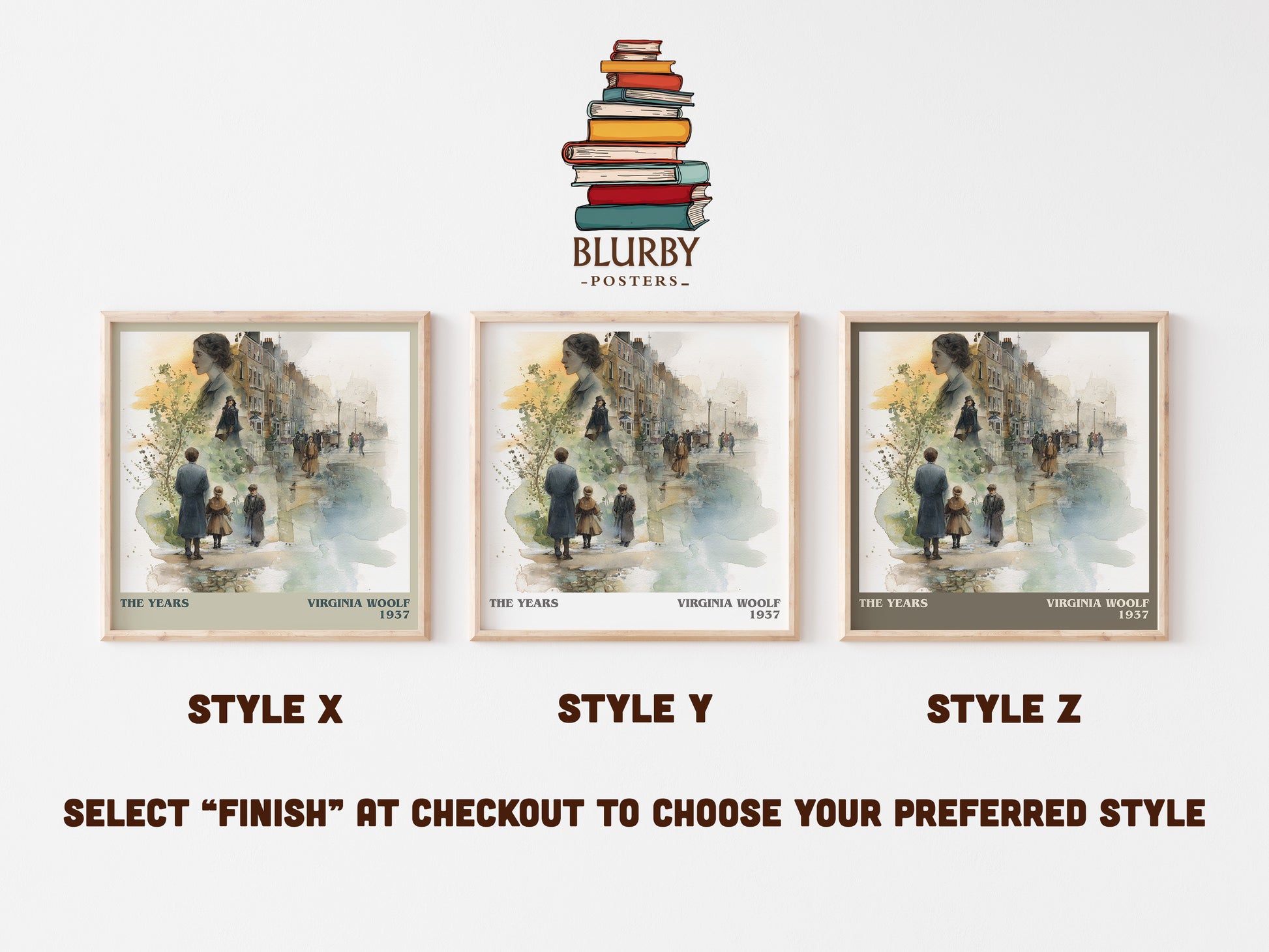 The Years literary art print colour and style options – Virginia Woolf book art