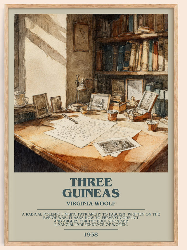 Three Guineas Bookish Wall Art by Virginia Woolf