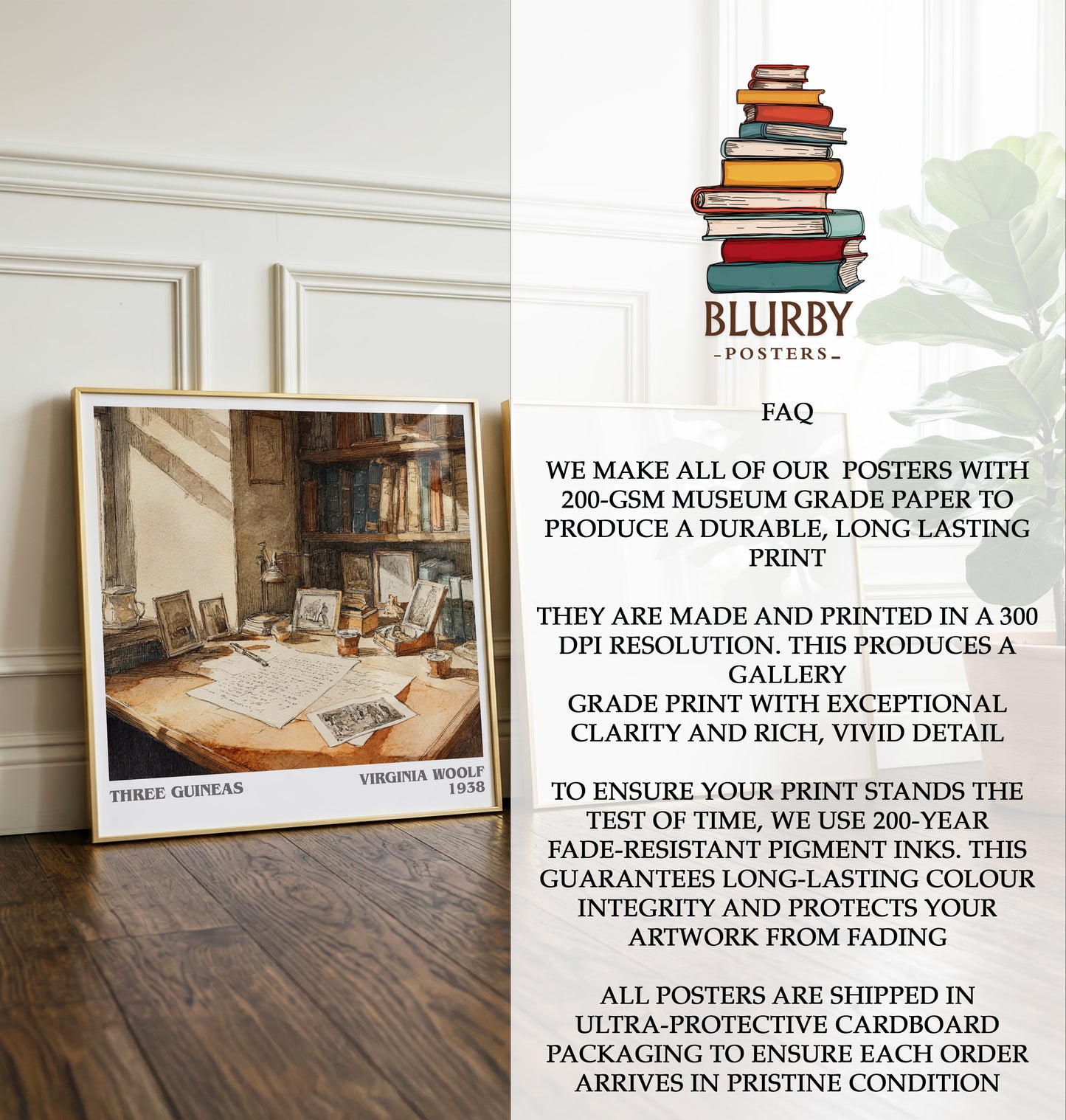 Three Guineas Literary Art Print by Virginia Woolf