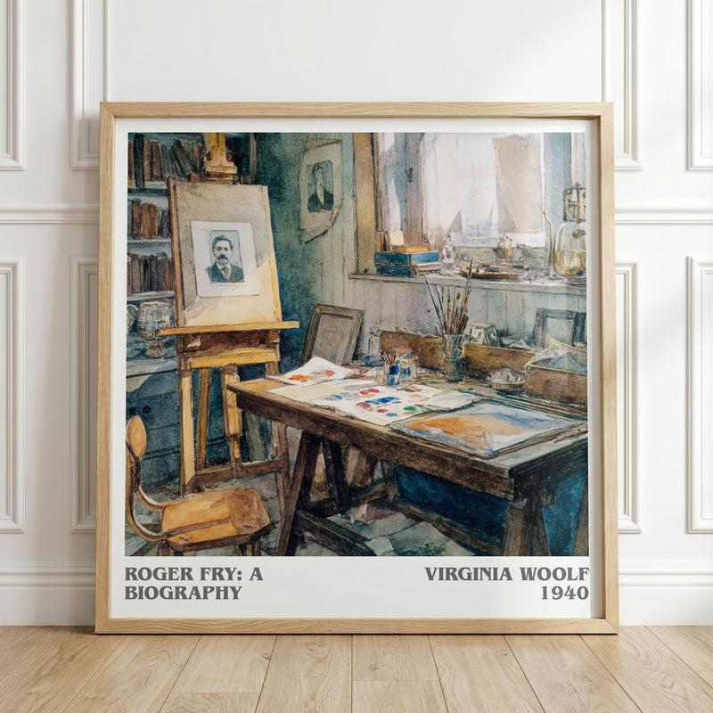 Roger Fry: A Biography literary print in frame leaning in hallway – non fiction wall art