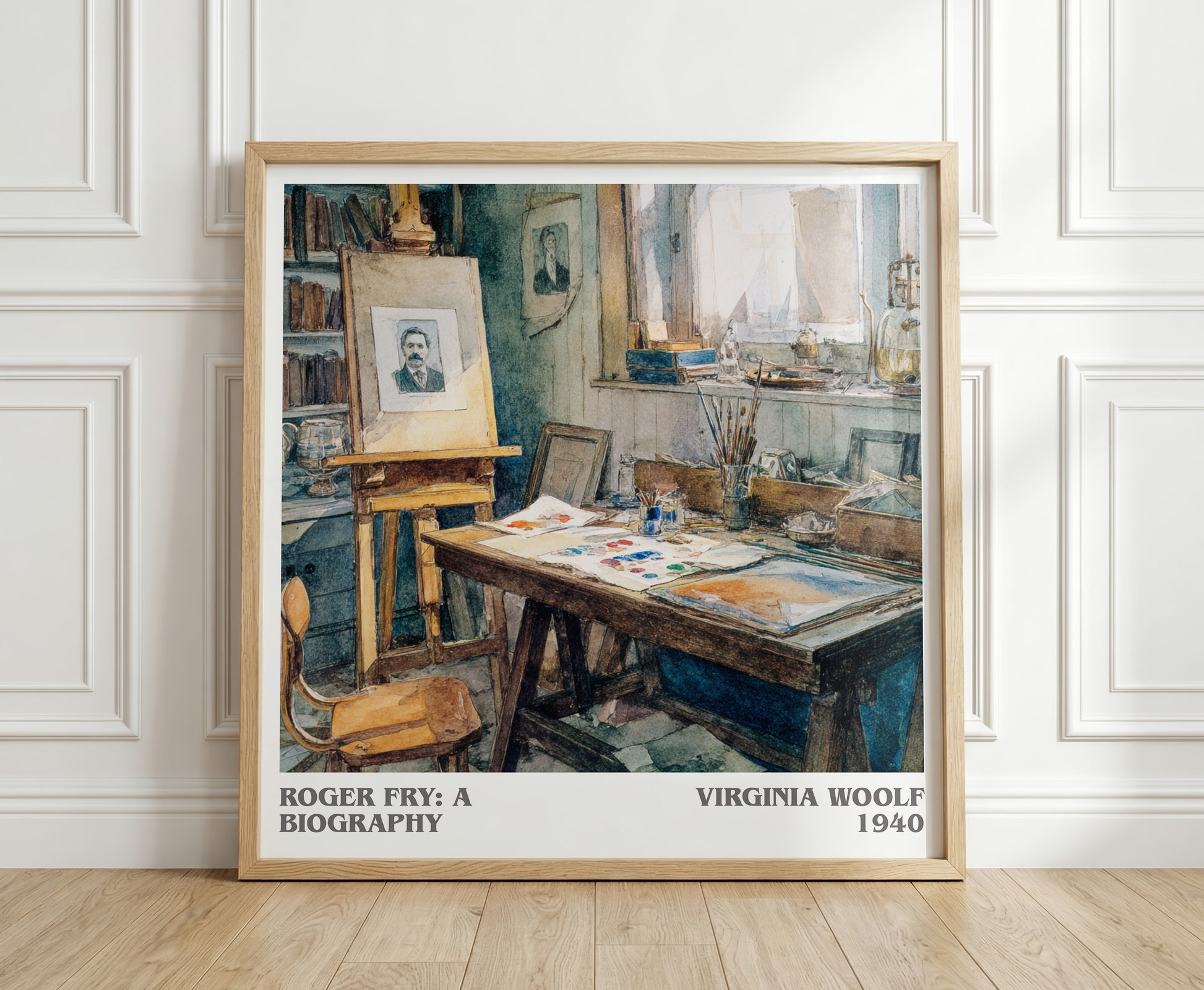Roger Fry: A Biography literary print in frame leaning in hallway – non fiction wall art