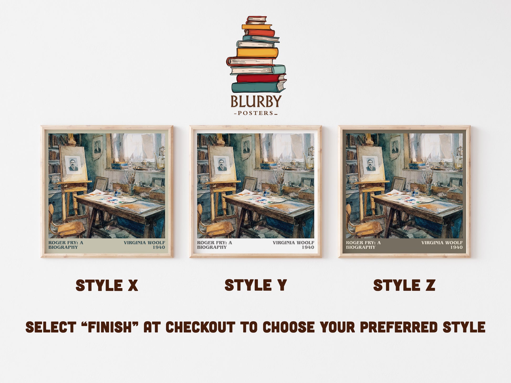 Roger Fry: A Biography literary art print colour and style options – Virginia Woolf book art