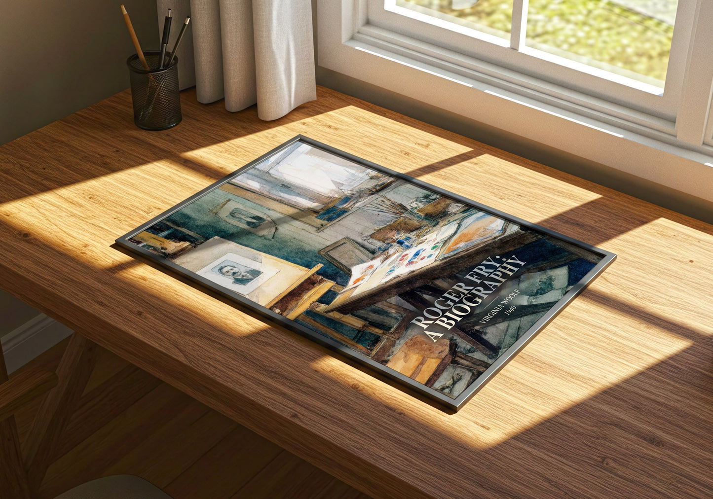 Roger Fry: A Biography watercolour book poster framed on wall – non fiction wall art