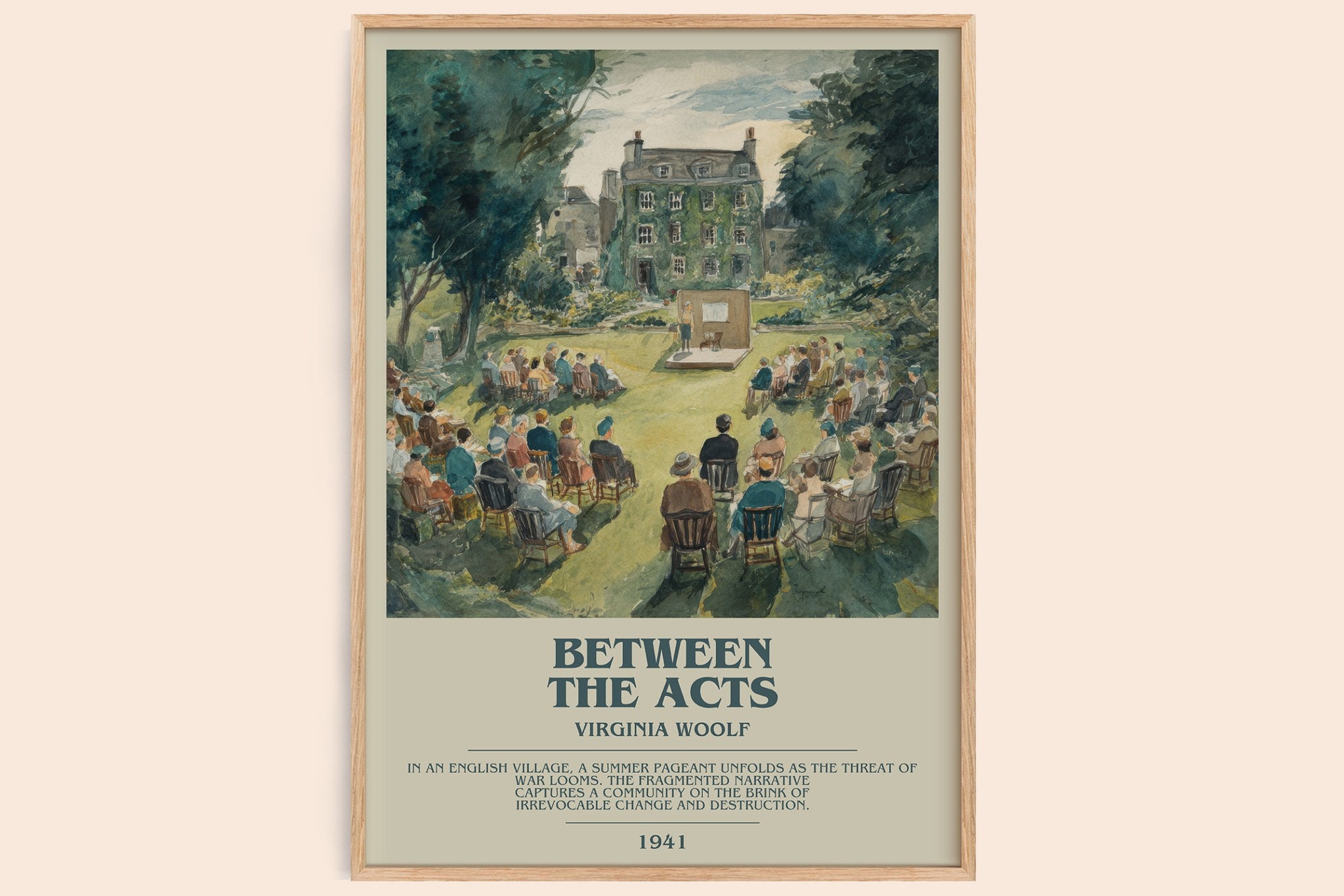 Between the Acts Bookish Wall Art by Virginia Woolf