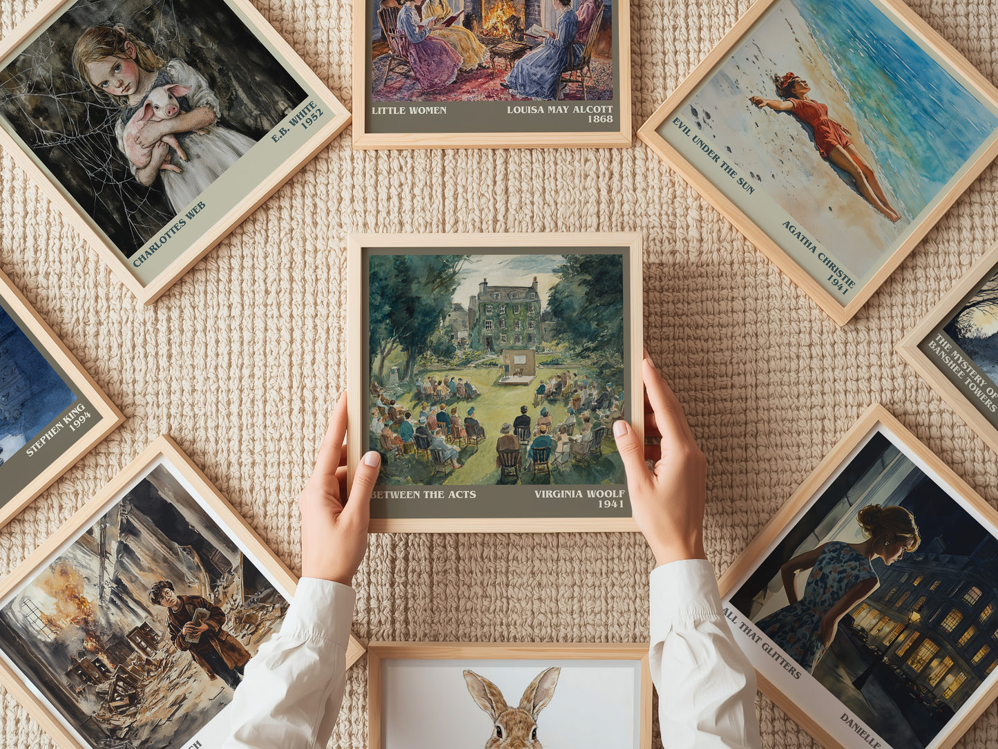 Between the Acts literary print on bookshelf – Virginia Woolf fan gift