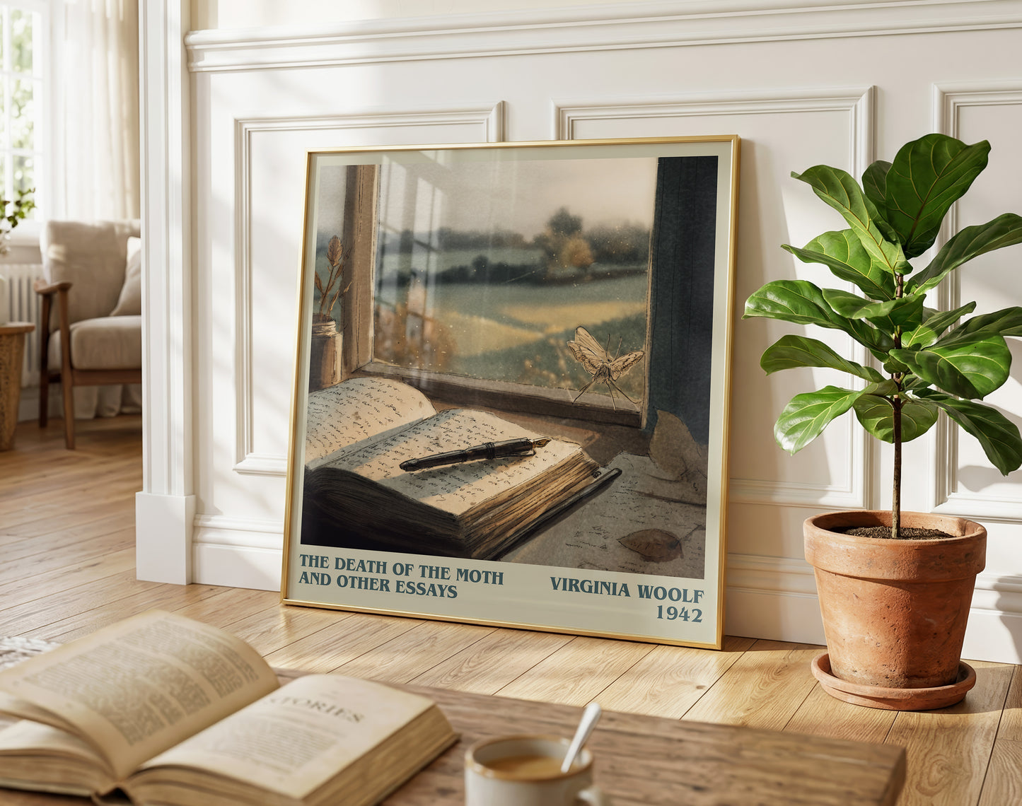 The Death of the Moth and Other Essays literary poster paired in gallery wall – literary art prints