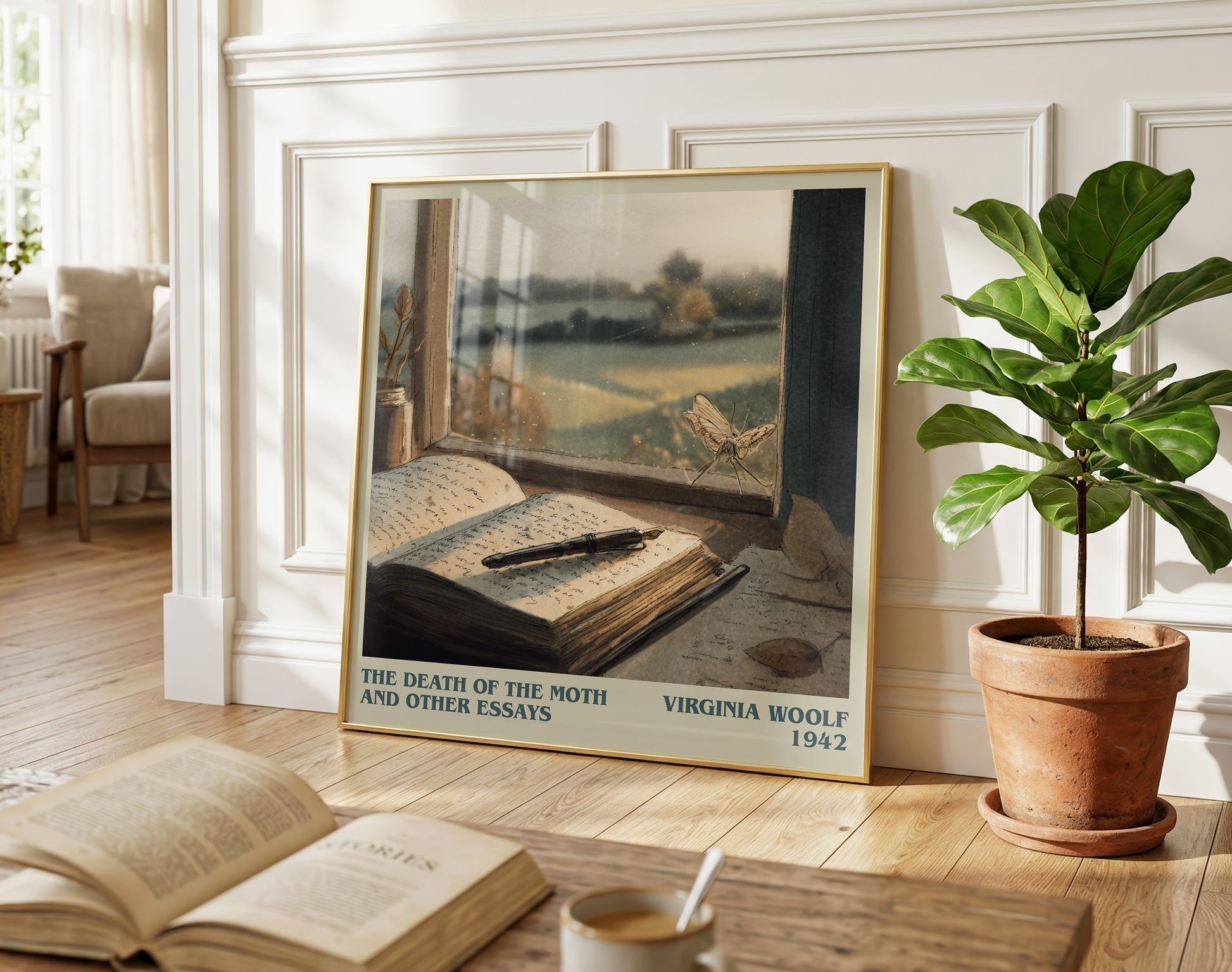 The Death of the Moth and Other Essays literary poster paired in gallery wall – literary art prints