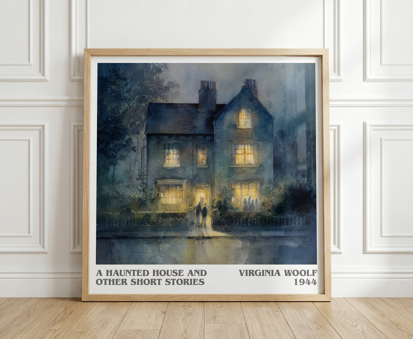 A Haunted House: And Other Short Stories literary print in frame leaning in hallway – non fiction wall art