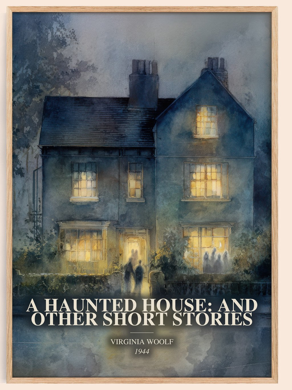 A Haunted House: And Other Short Stories watercolour book poster by Virginia Woolf – framed literary art print