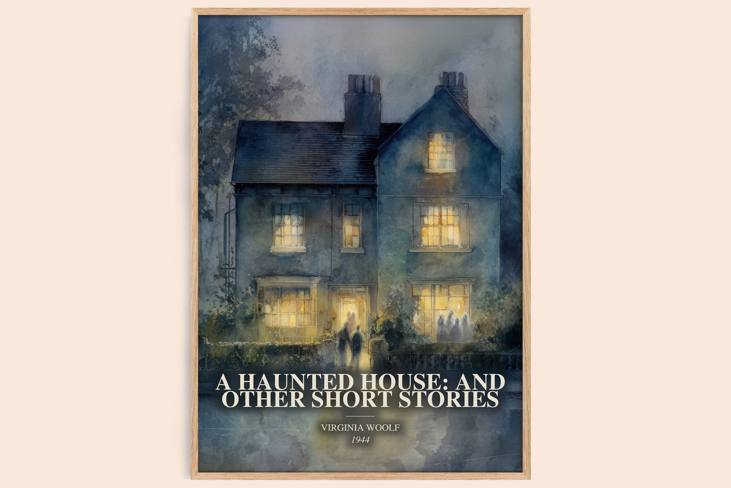 A Haunted House: And Other Short Stories watercolour book poster by Virginia Woolf – framed literary art print
