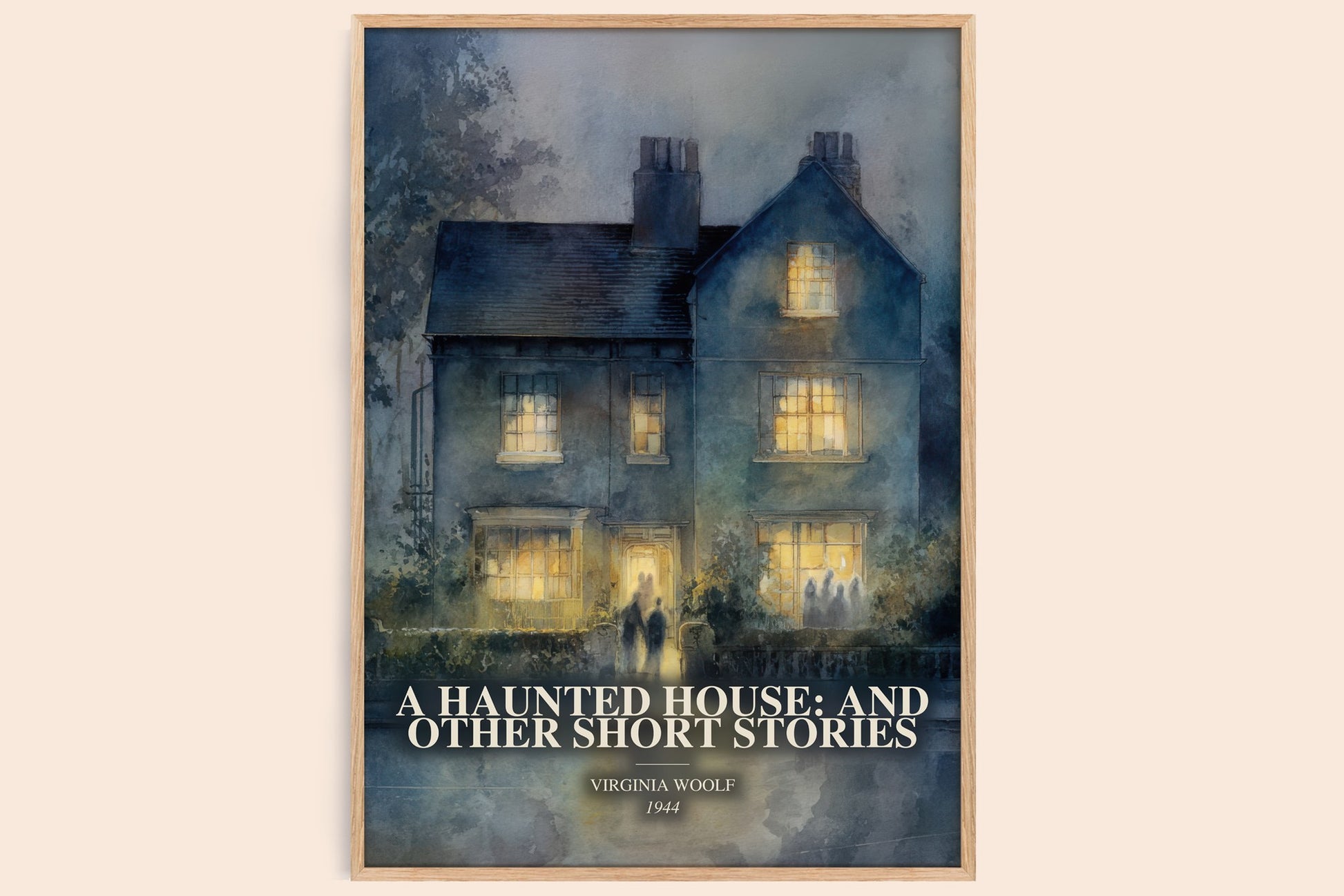 A Haunted House: And Other Short Stories watercolour book poster by Virginia Woolf – framed literary art print
