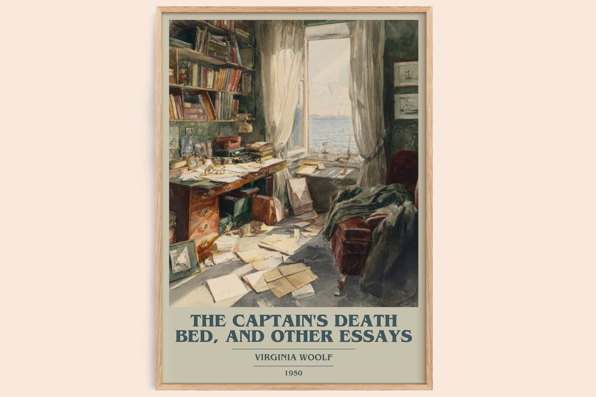 Captain's Death Bed, and Other Essays Book Cover Poster by V. Woolf