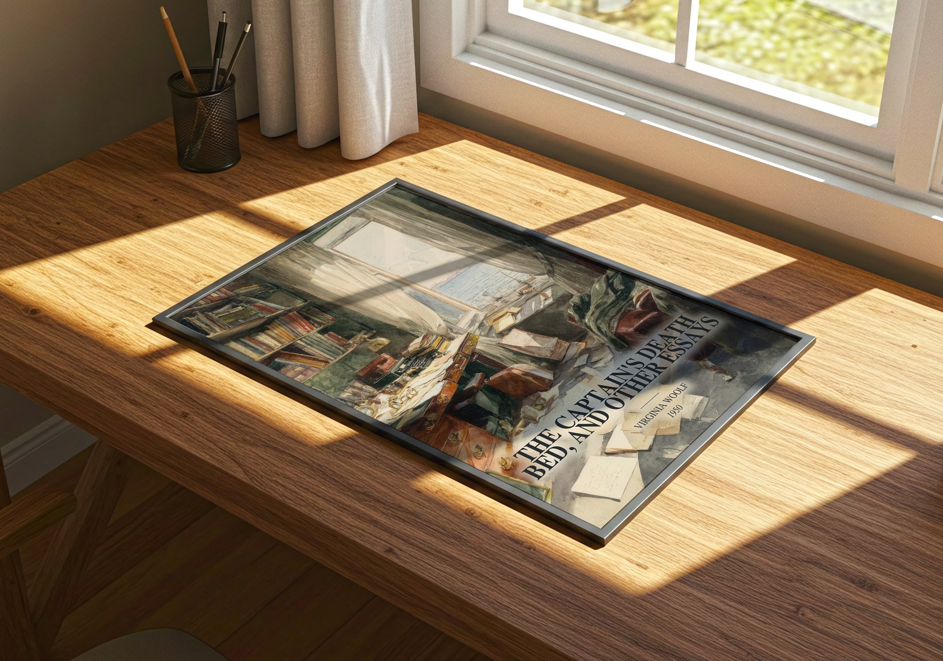The Captain'S Death Bed, And Other Essays watercolour book poster framed on wall – non fiction wall art