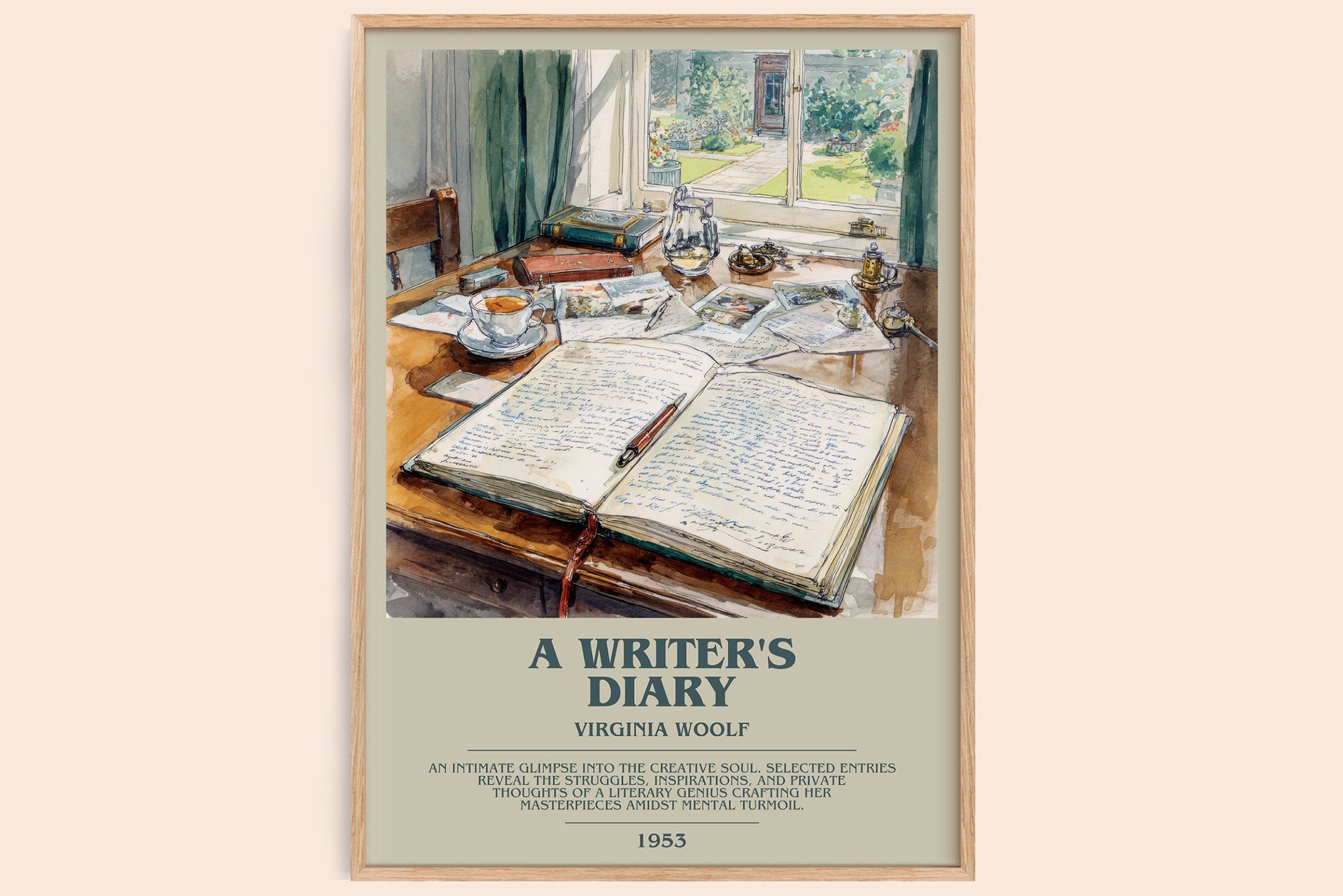A Writer's Diary Bookish Wall Art by Virginia Woolf