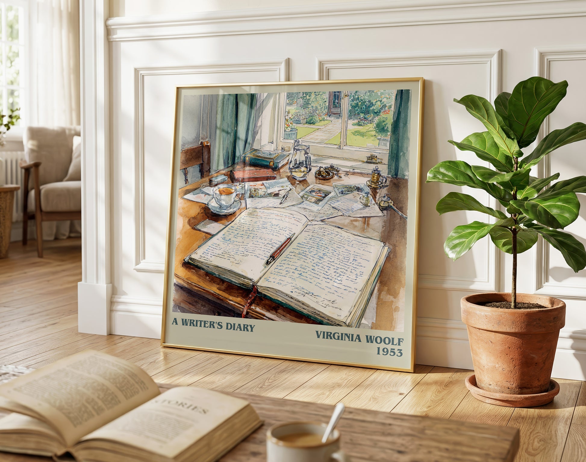 A Writer's Diary literary poster paired in gallery wall – literary art prints