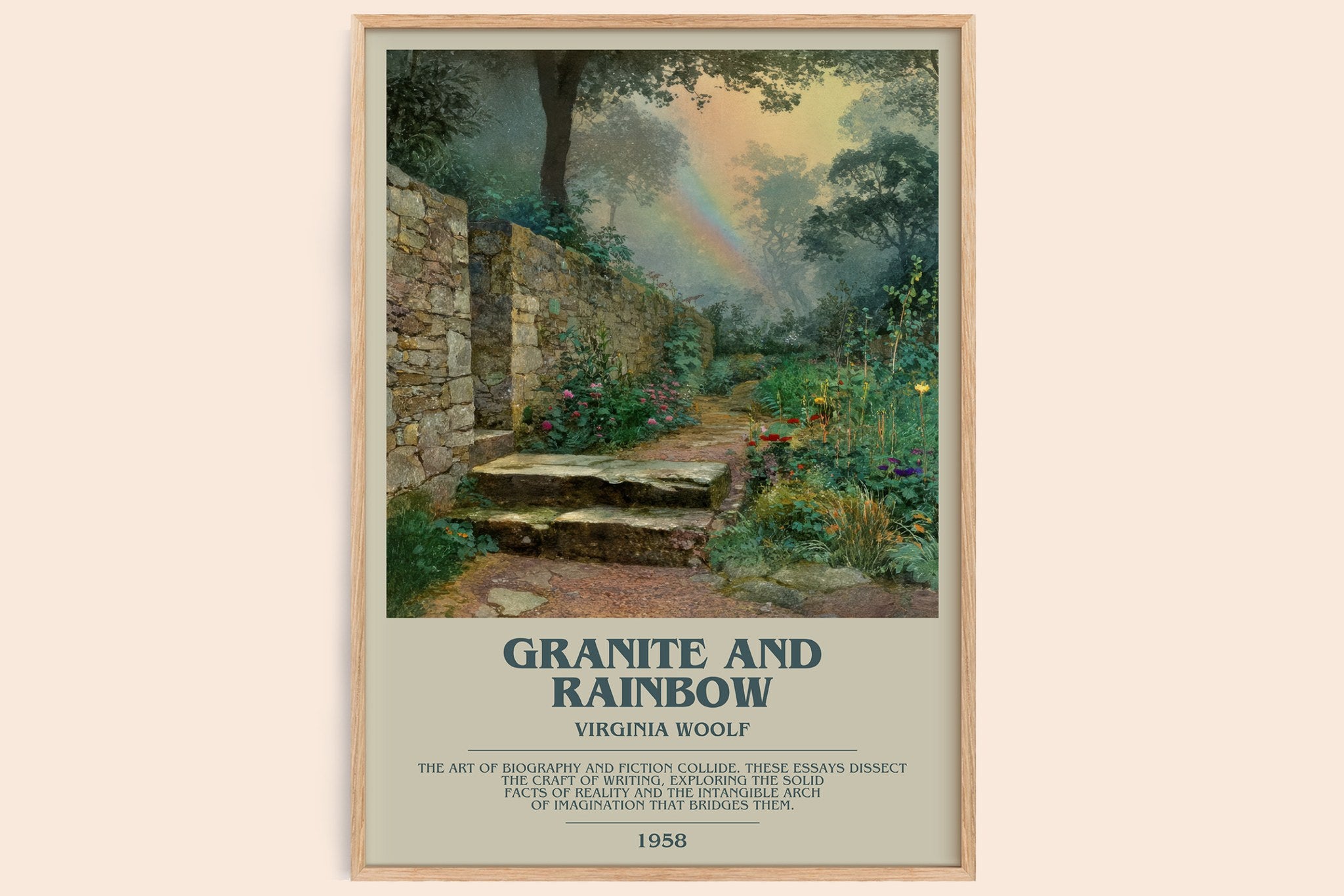 Granite and Rainbow Bookish Wall Art by Virginia Woolf