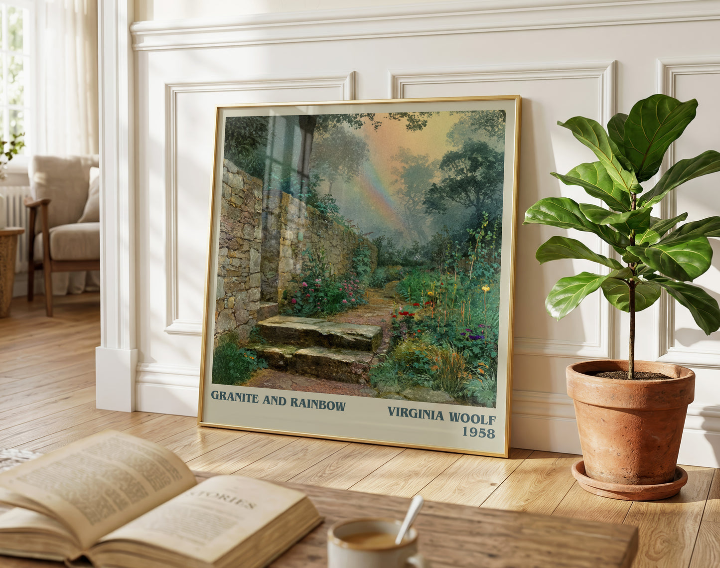 Granite and Rainbow literary poster paired in gallery wall – literary art prints