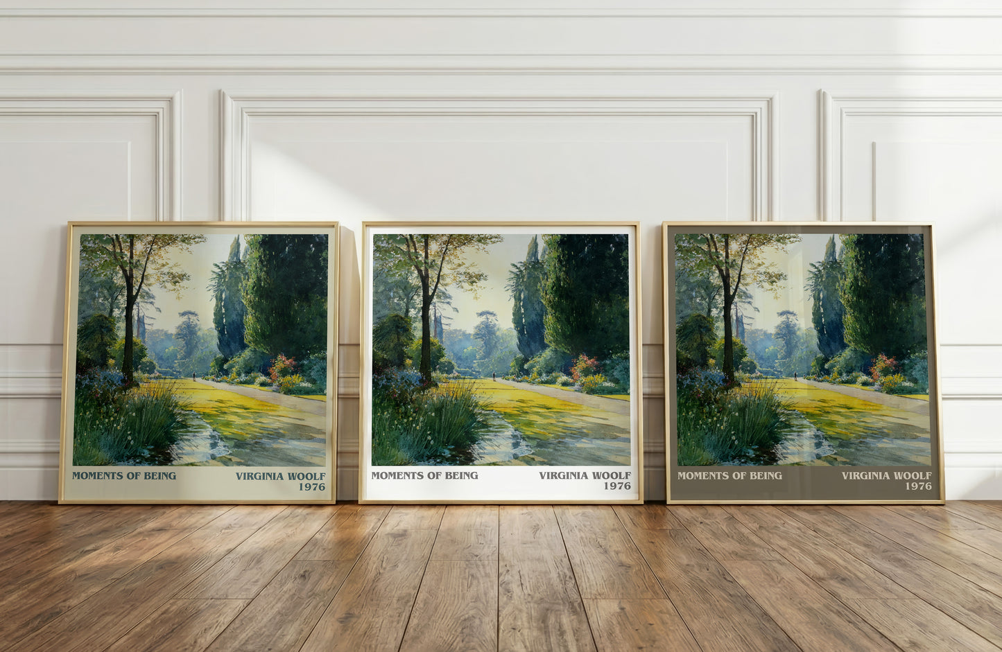 Moments of Being literary print framed by window – literary home decor