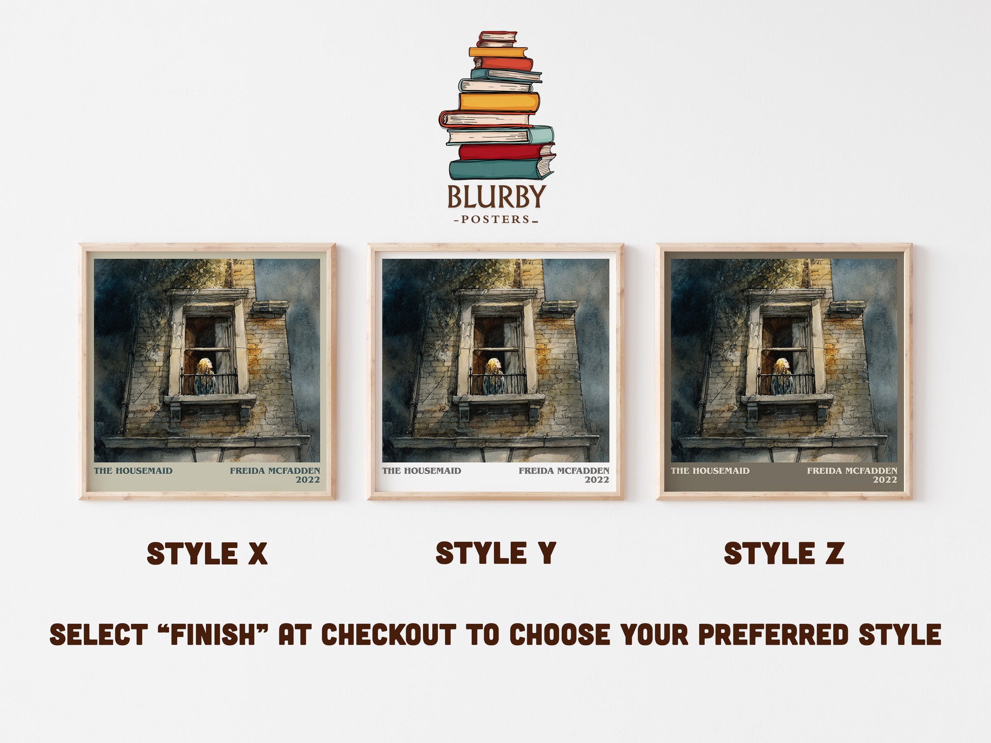 The Housemaid literary art print colour and style options – Freida Mcfadden book art