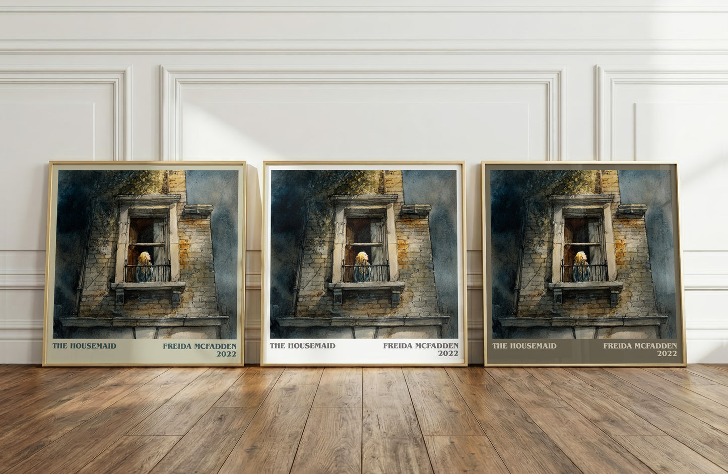 The Housemaid literary print framed by window – literary home decor
