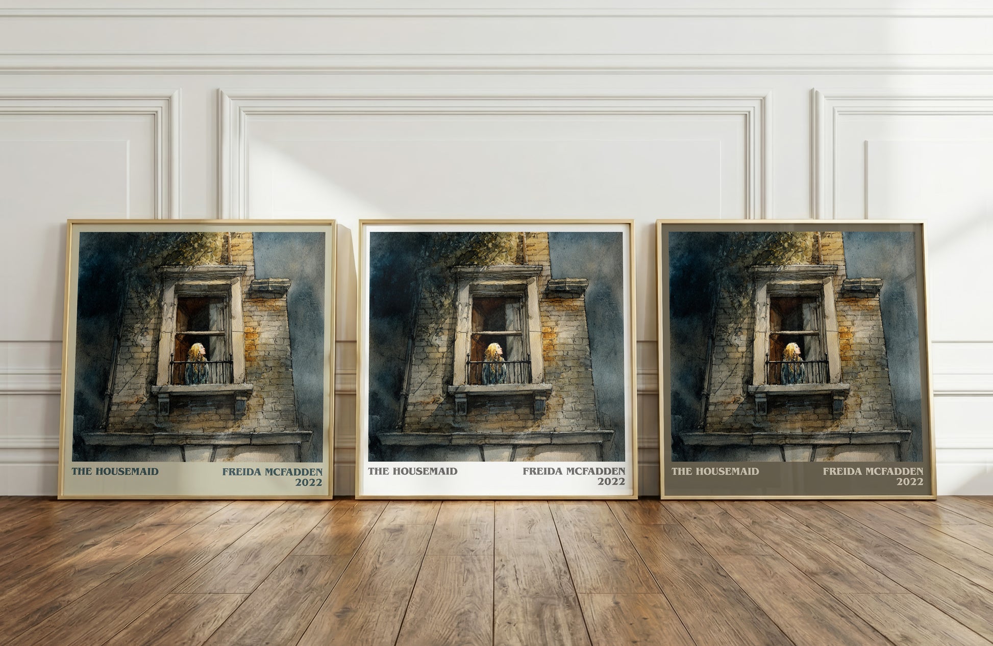The Housemaid literary print framed by window – literary home decor
