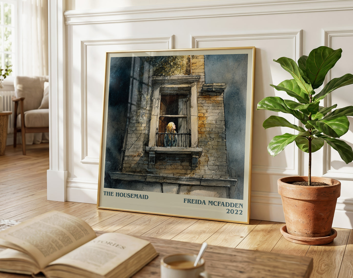 The Housemaid literary poster paired in gallery wall – literary art prints