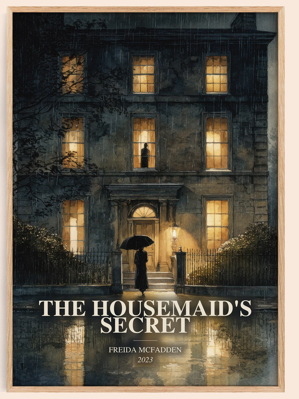 The Housemaid'S Secret watercolour book poster by Freida Mcfadden – framed literary art print