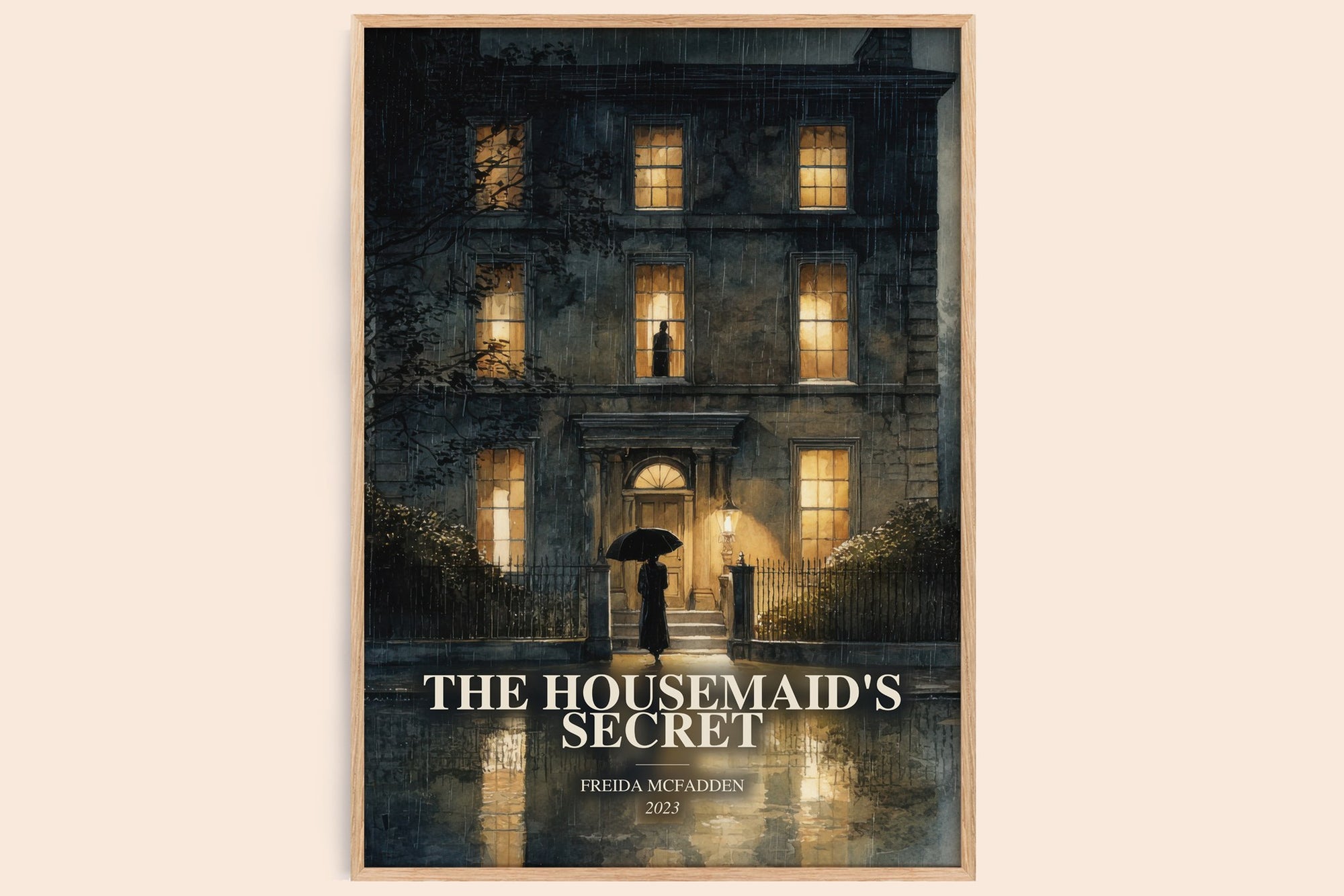 The Housemaid'S Secret watercolour book poster by Freida Mcfadden – framed literary art print