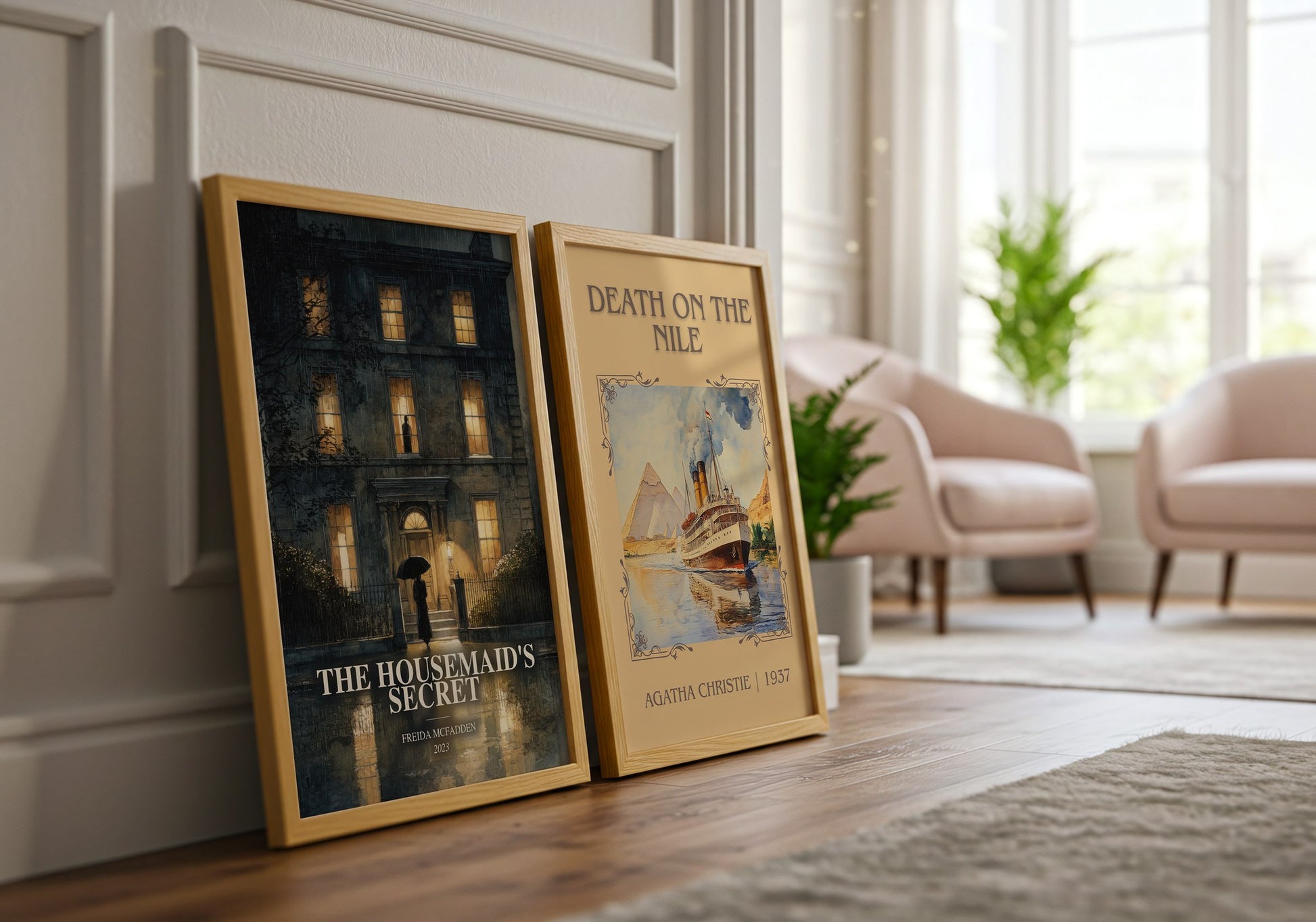 The Housemaid'S Secret watercolour print framed by window – literary home decor