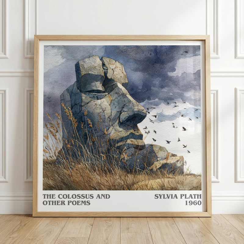 The Colossus: and Other Poems literary print in frame leaning in hallway – thriller wall art