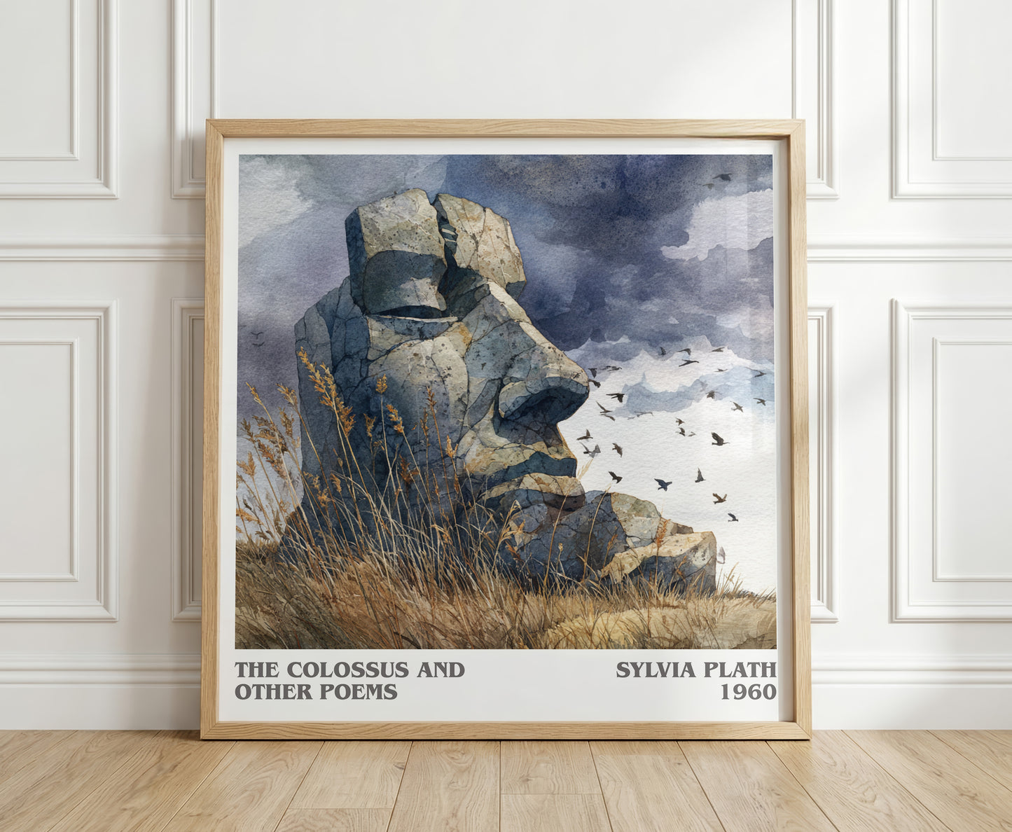 The Colossus: and Other Poems literary print in frame leaning in hallway – thriller wall art