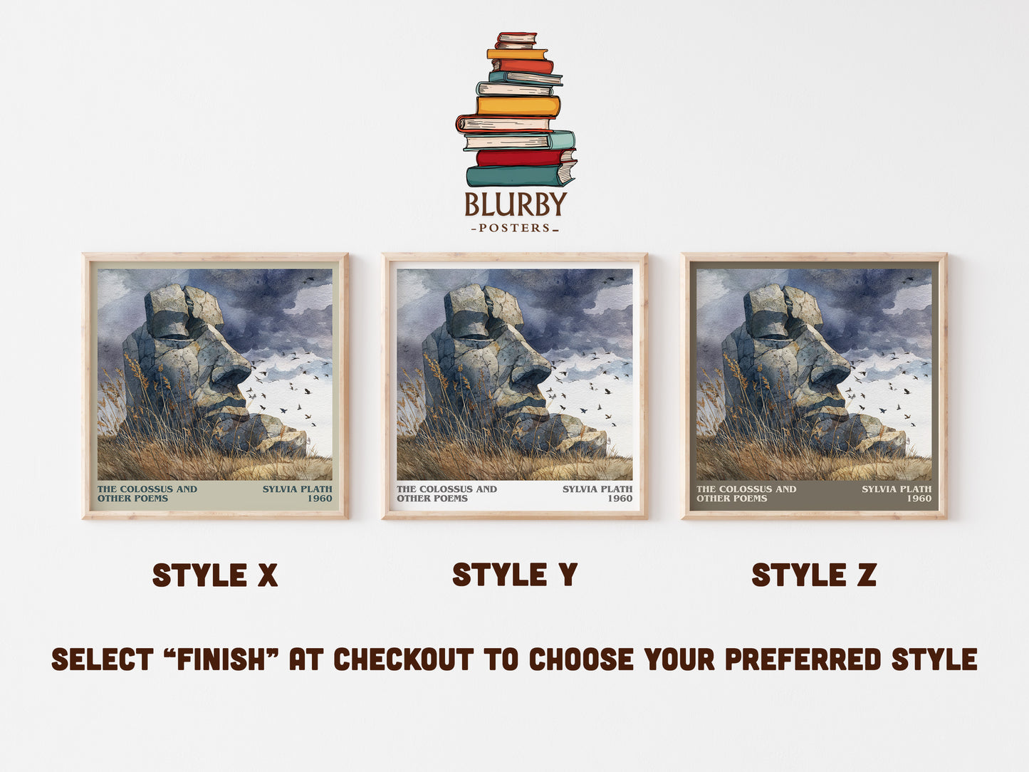 The Colossus: and Other Poems literary art print colour and style options – Sylvia Plath book art