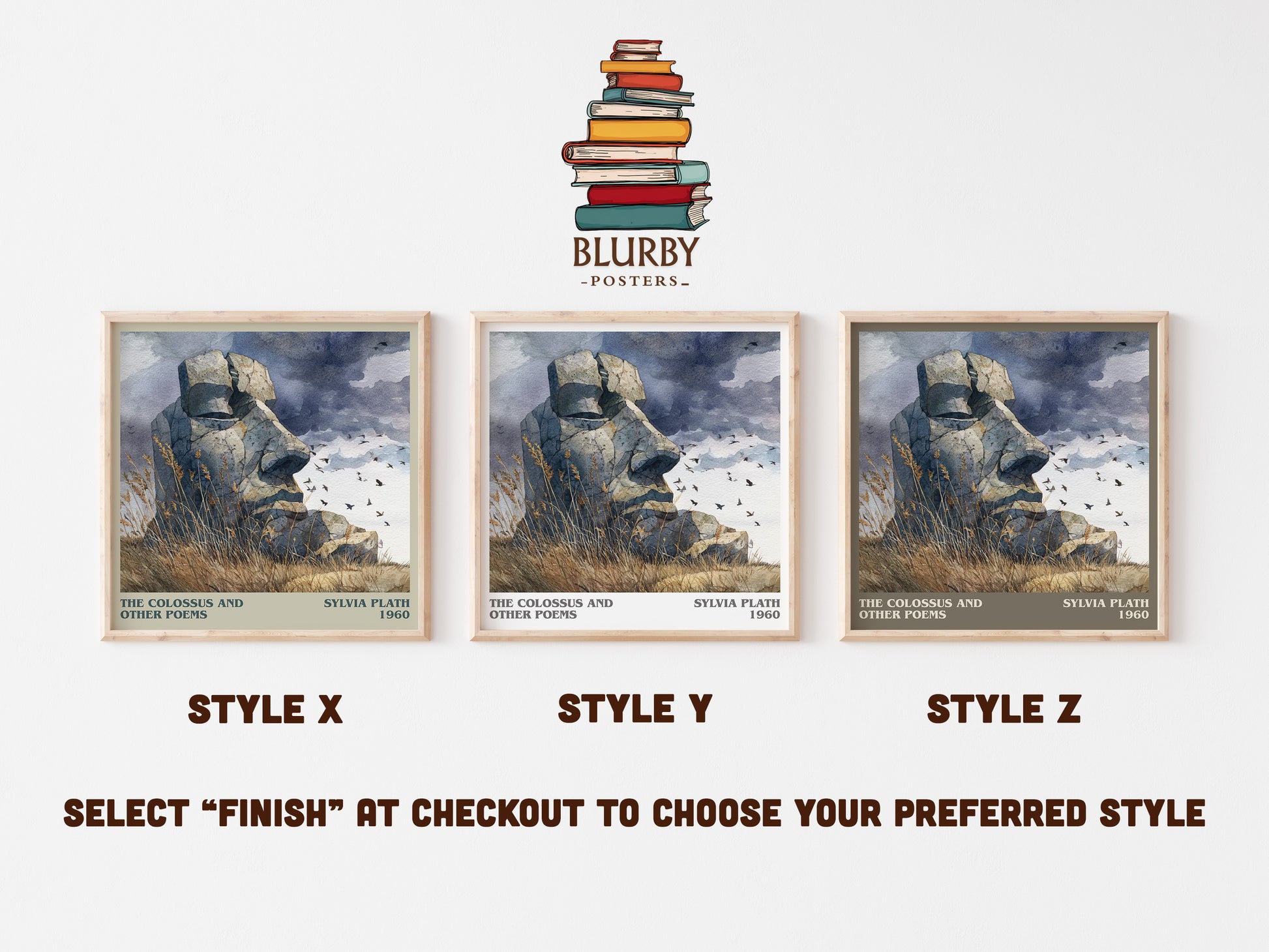 The Colossus: and Other Poems literary art print colour and style options – Sylvia Plath book art