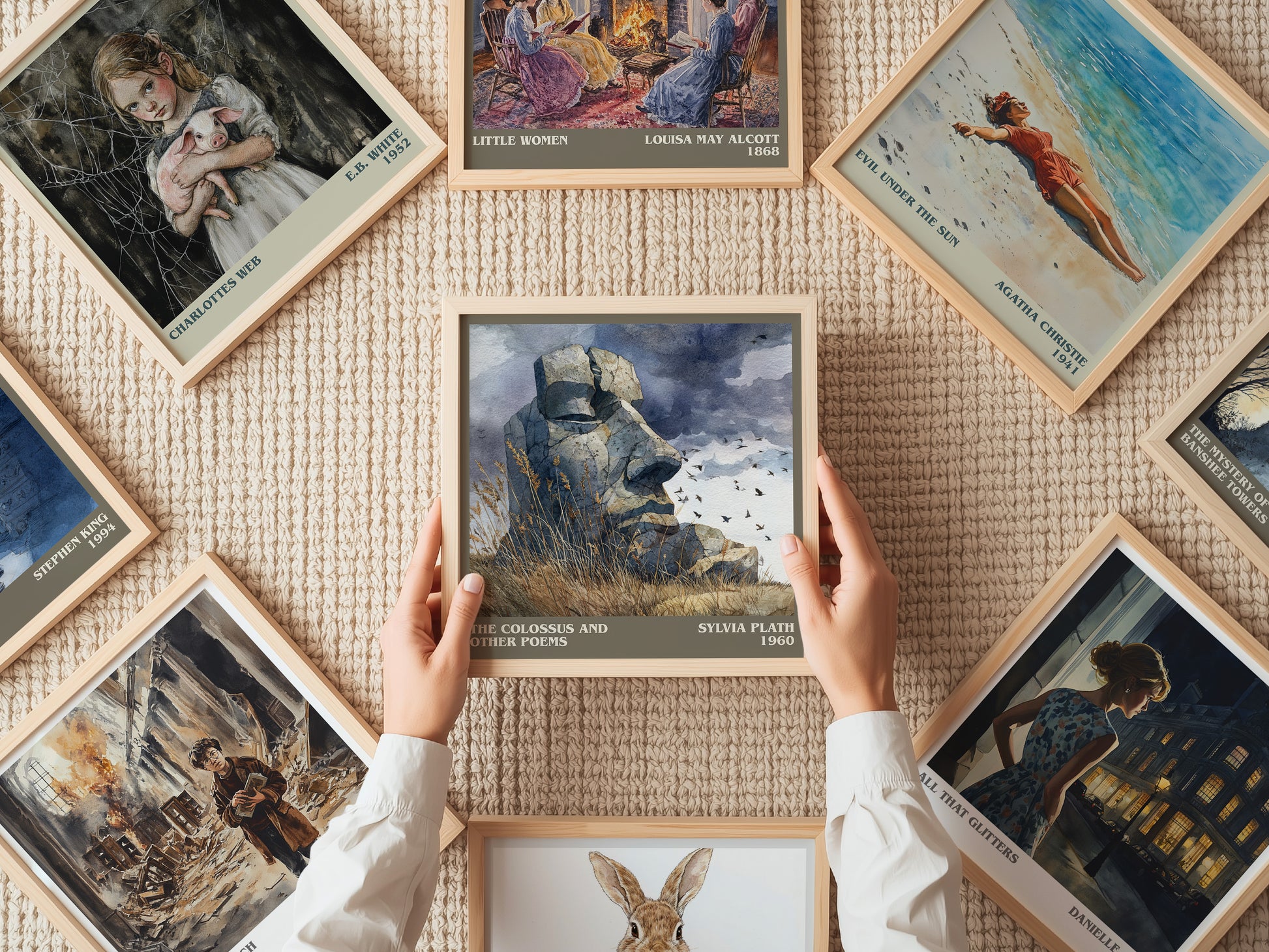 The Colossus: and Other Poems literary print on bookshelf – Sylvia Plath fan gift