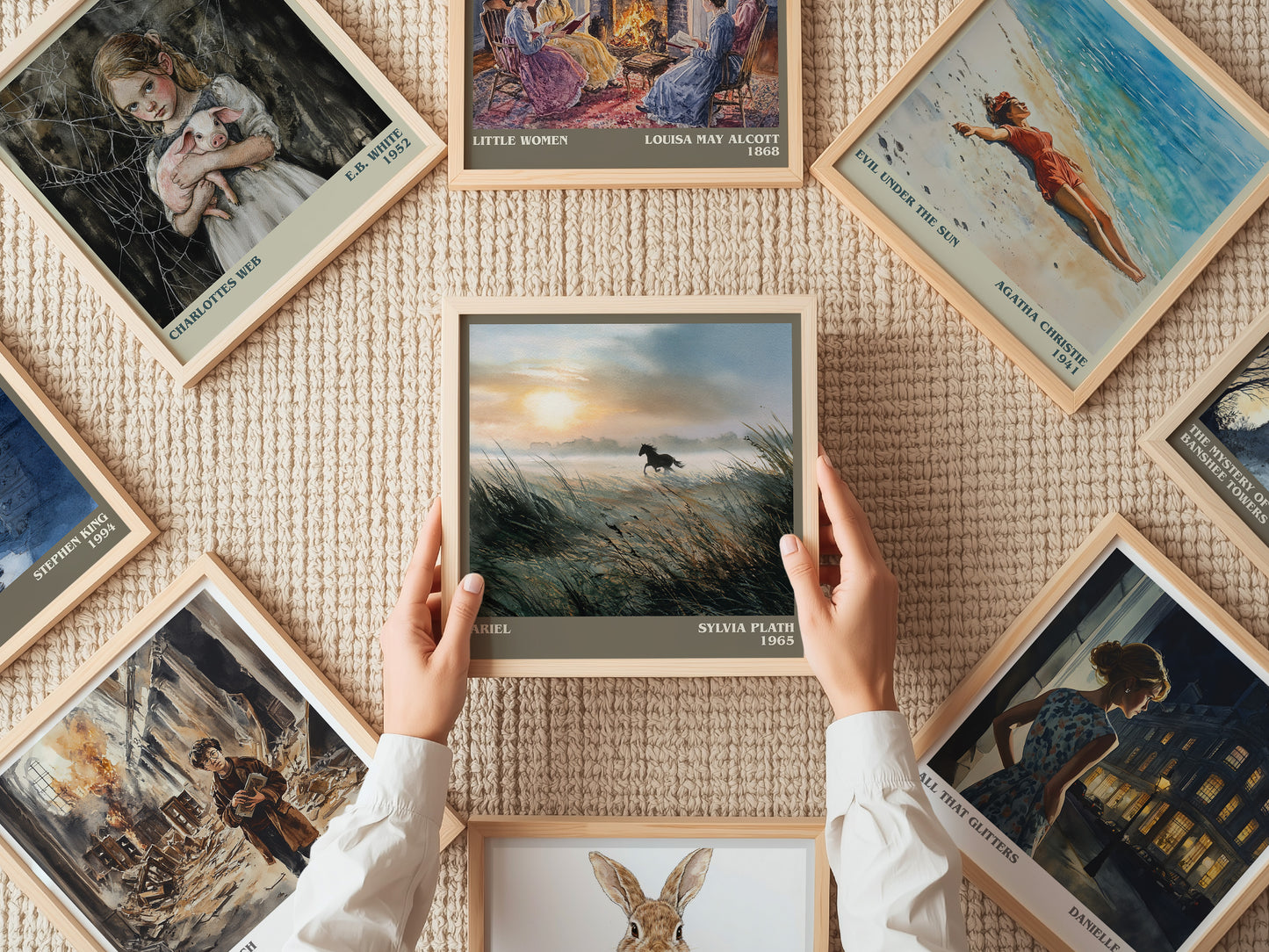 Ariel literary print on bookshelf – Sylvia Plath fan gift