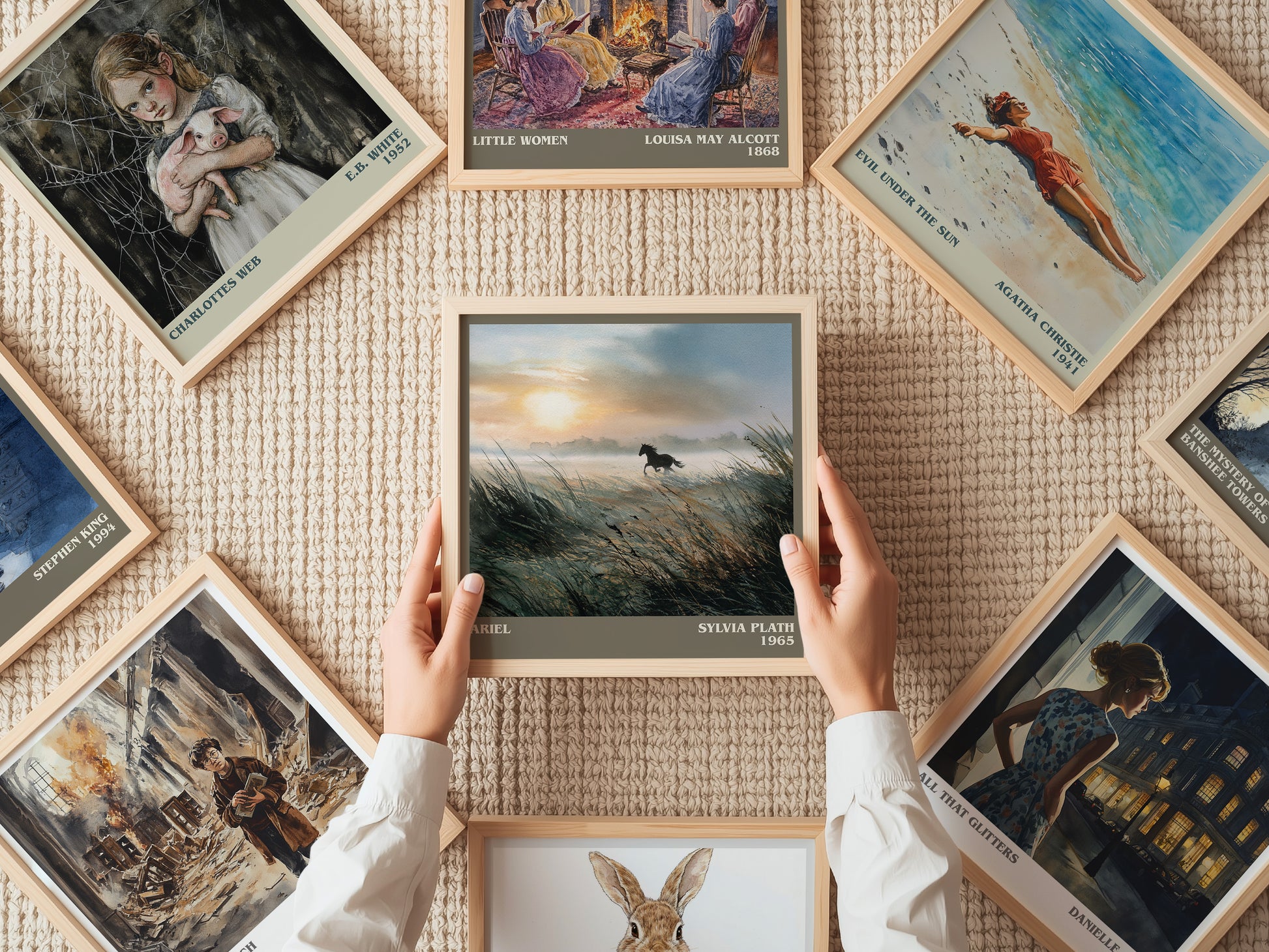 Ariel literary print on bookshelf – Sylvia Plath fan gift