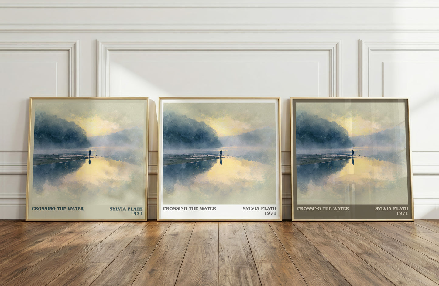 Crossing the Water literary print framed by window – literary home decor
