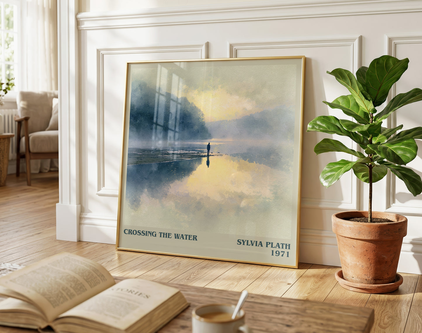 Crossing the Water literary poster paired in gallery wall – literary art prints