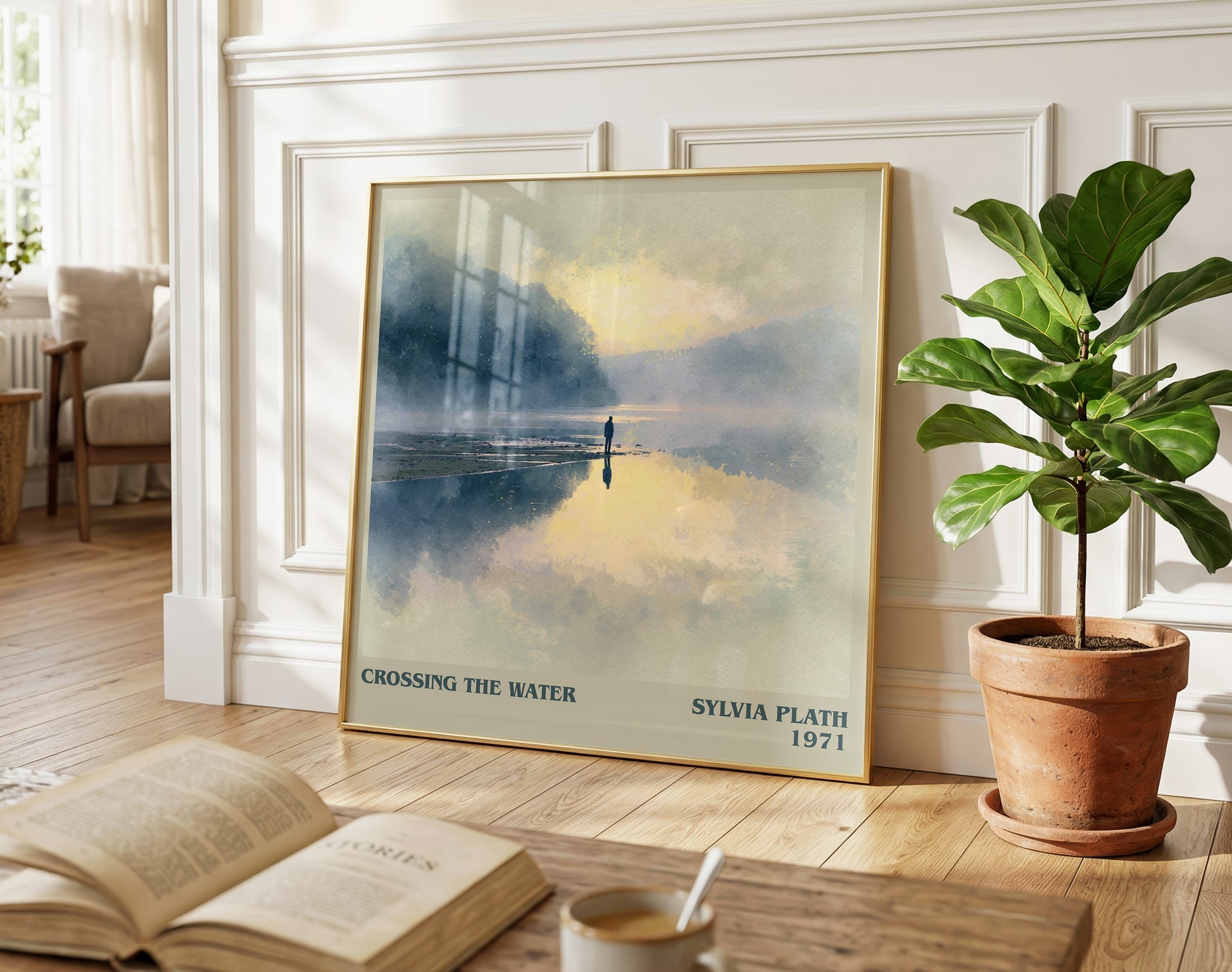 Crossing the Water literary poster paired in gallery wall – literary art prints